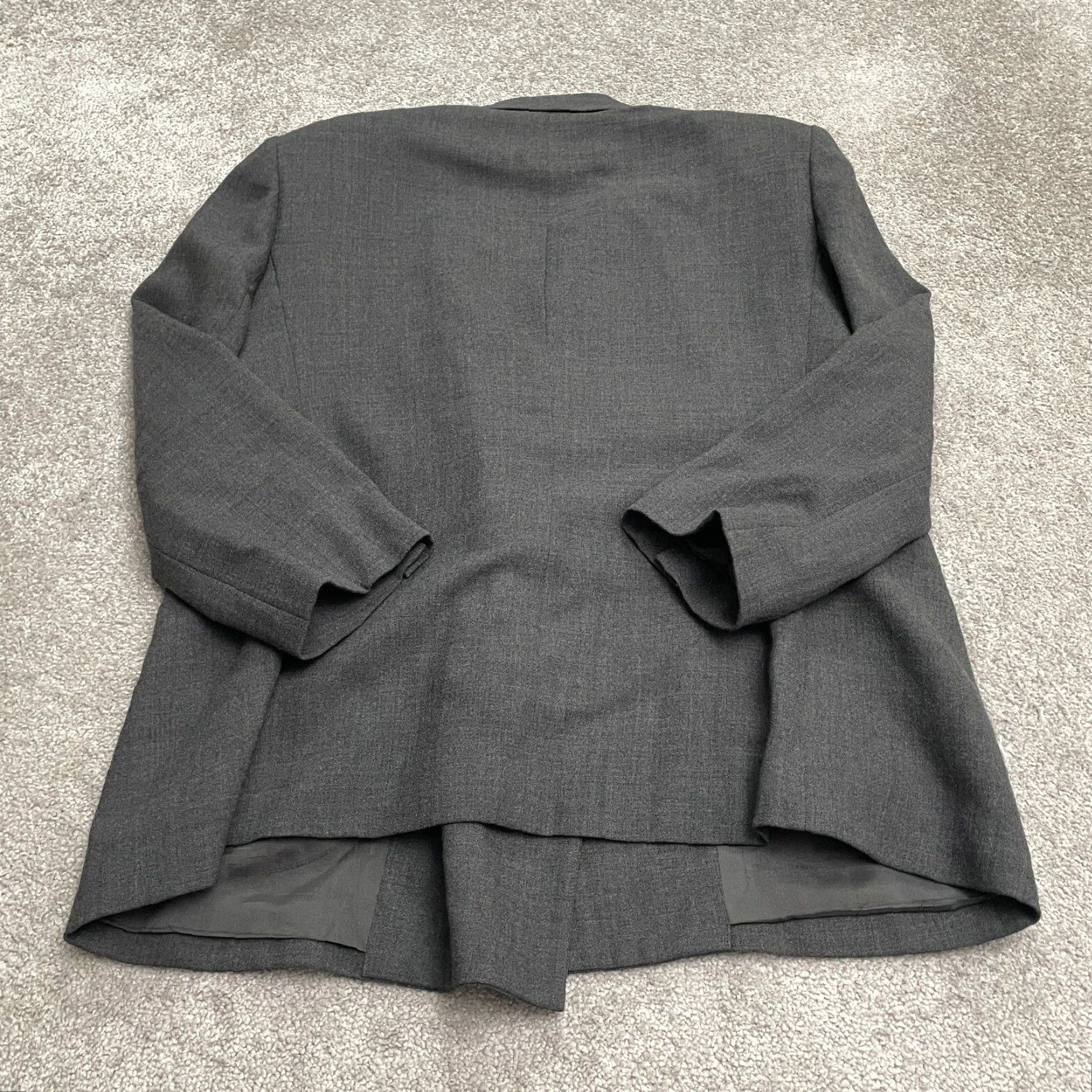 Doublet Rena Rowan Wool Blazer Jacket 16W Womens Gray Double Breasted Business Work Size XXL / US 16-18 / IT 52-54 - 2 Thumbnail