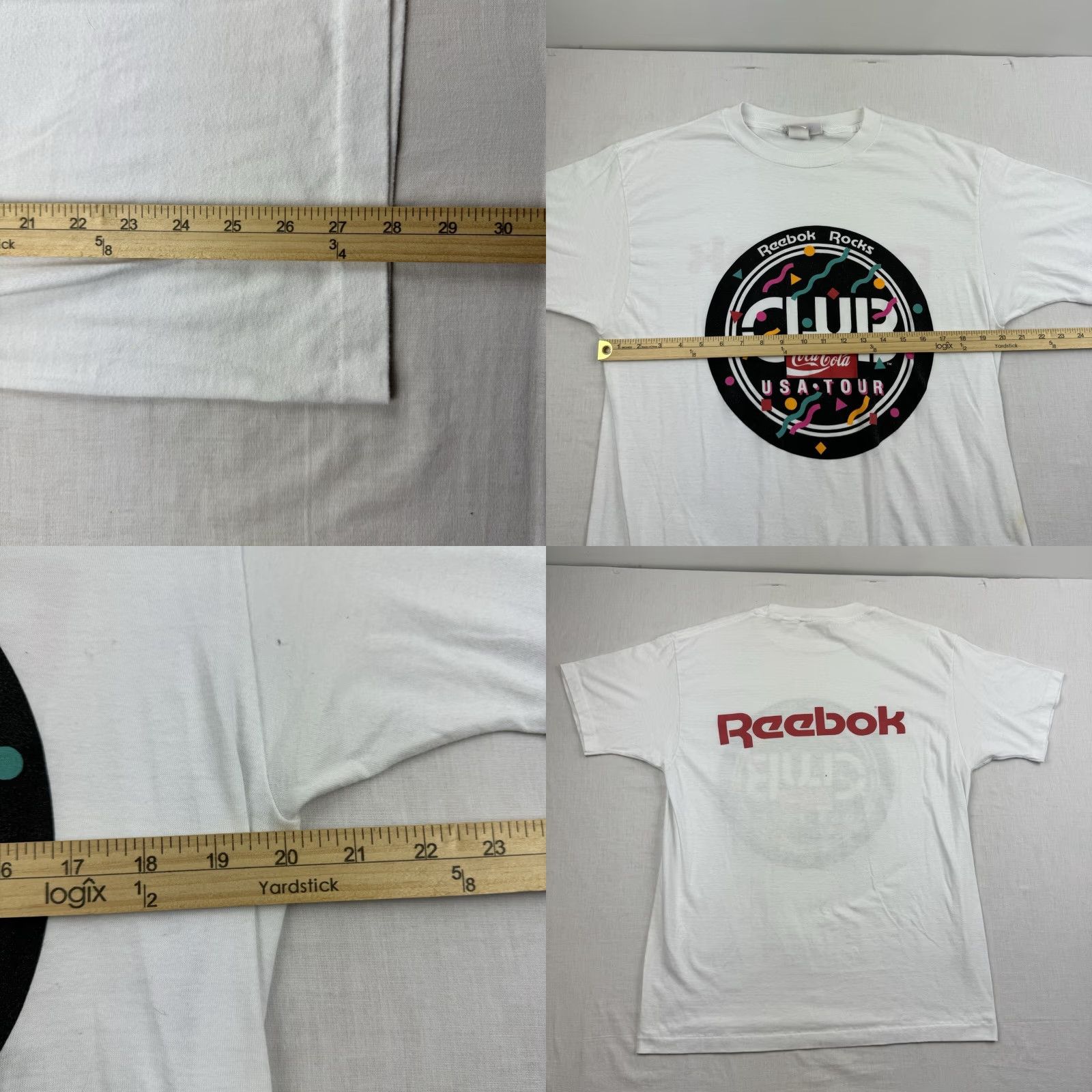 Reebok VINTAGE Reebok Shirt Adult L White 90s Coca Cola Club Tour Men Mens Size L Small stain pilling Size US L / EU 52-54 / 3 - 8 Thumbnail