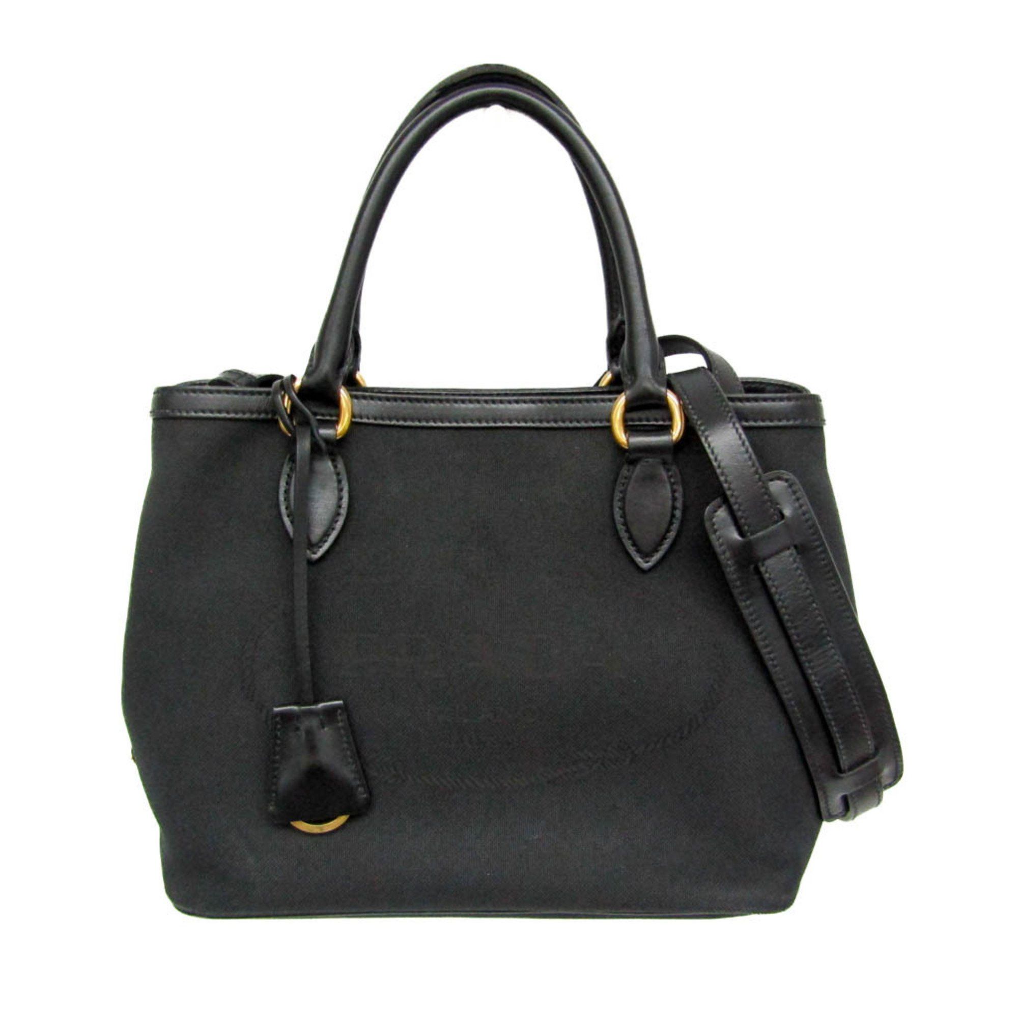 Prada Prada LOGO JACQUARD 1BA172 Women's Leather,Jacquard Handbag,Shoulder Bag Black Size ONE SIZE - 1 Thumbnail