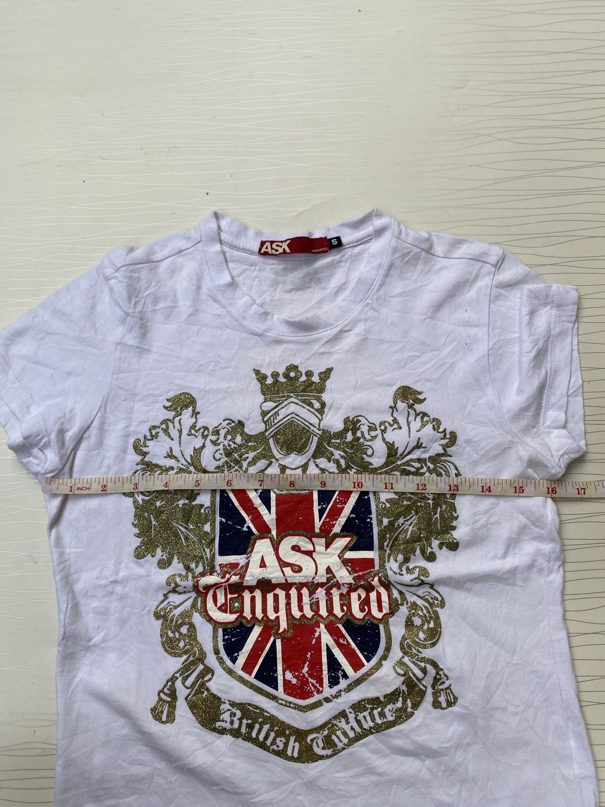 Japanese Brand VTG ASK ENQUIRED British Flag Punk Style Tees Size US S / EU 44-46 / 1 - 7 Thumbnail