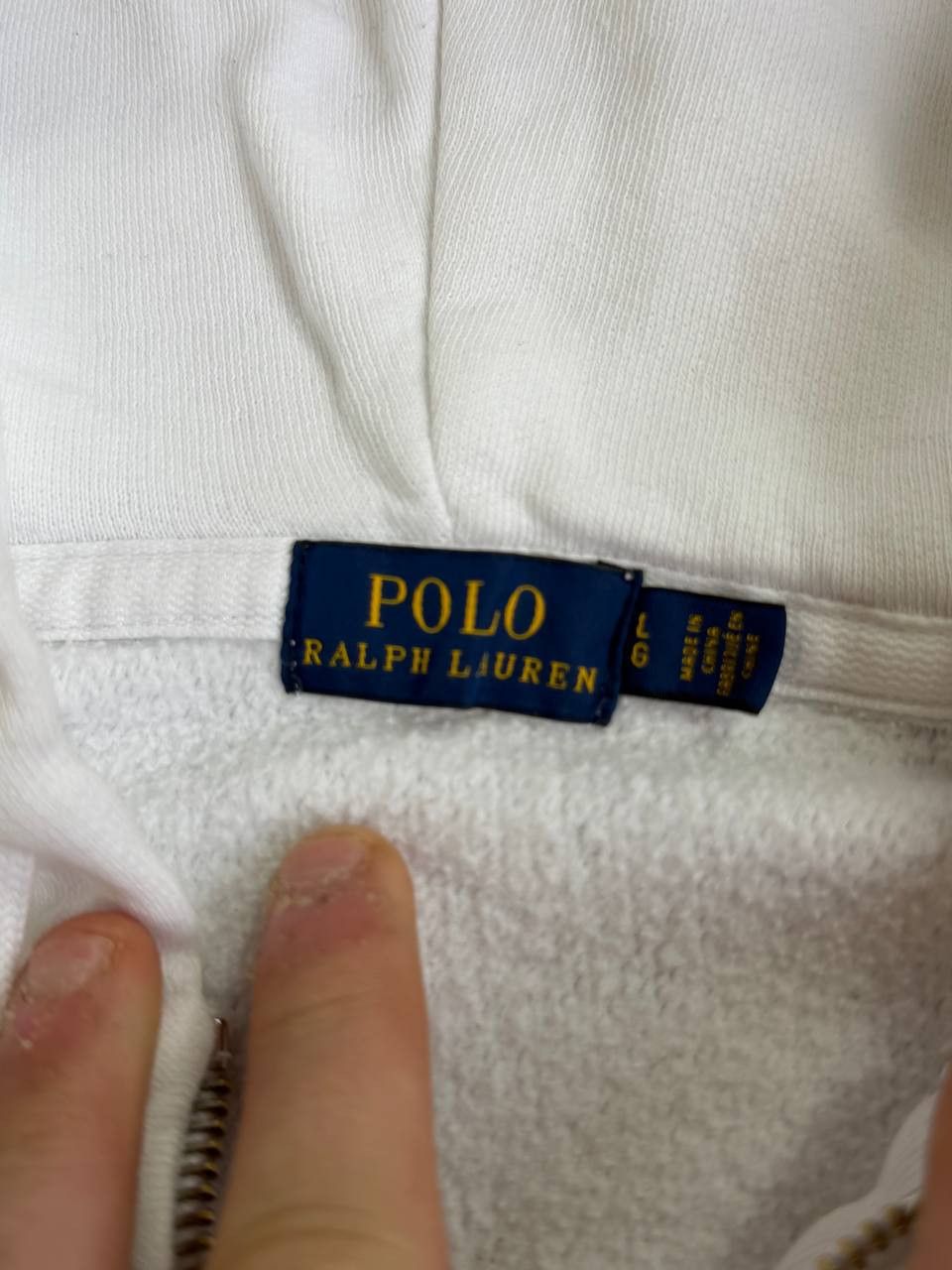 Polo Ralph Lauren Polo Ralph Lauren White Zip-Up Hoodie Y2K Avant-garde Size US M / EU 48-50 / 2 - 8 Thumbnail