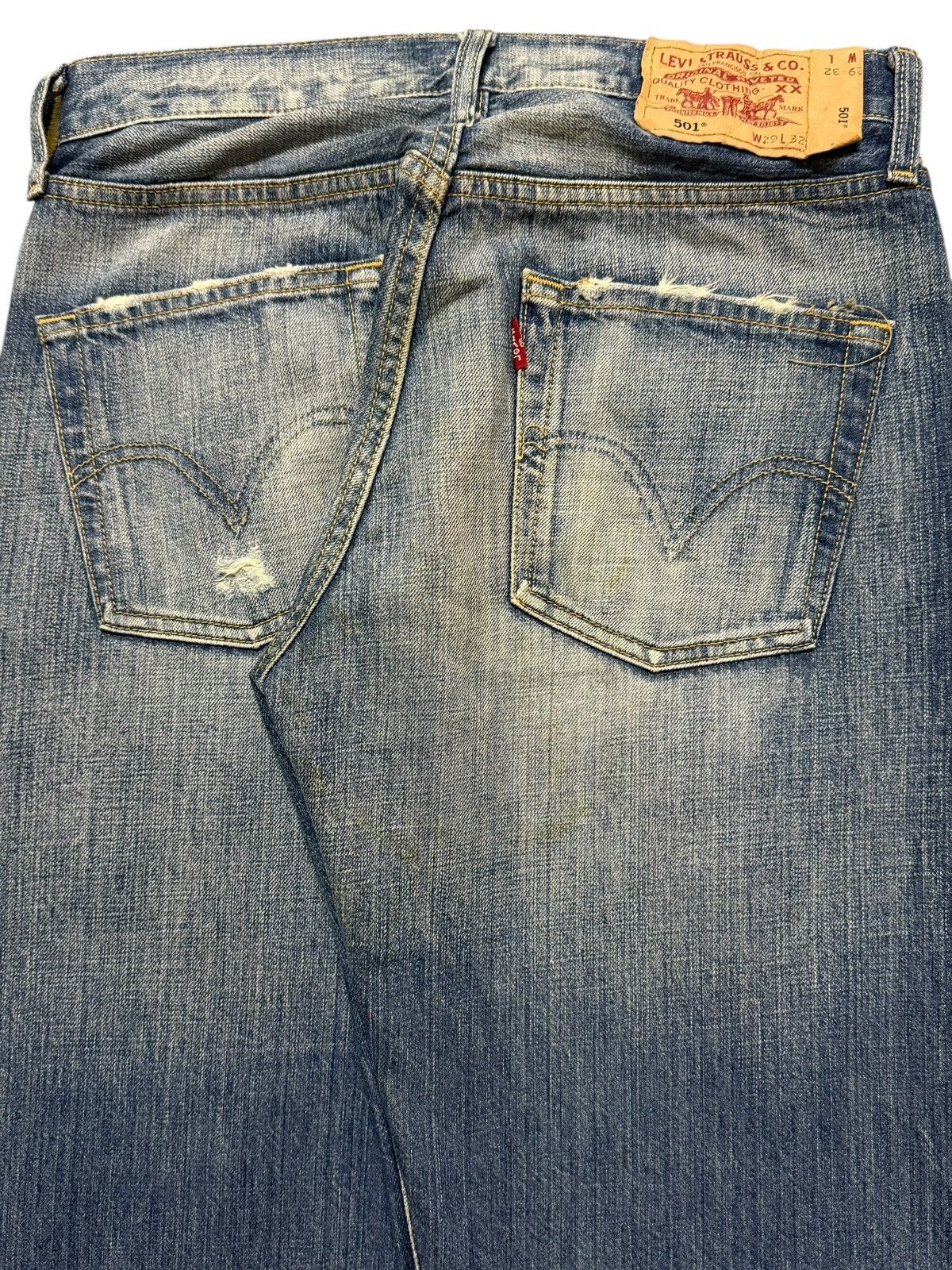 Levi's Vintage 90s Levis 501 Faded Wash Distressed Straight Loose Size US 29 - 5 Thumbnail