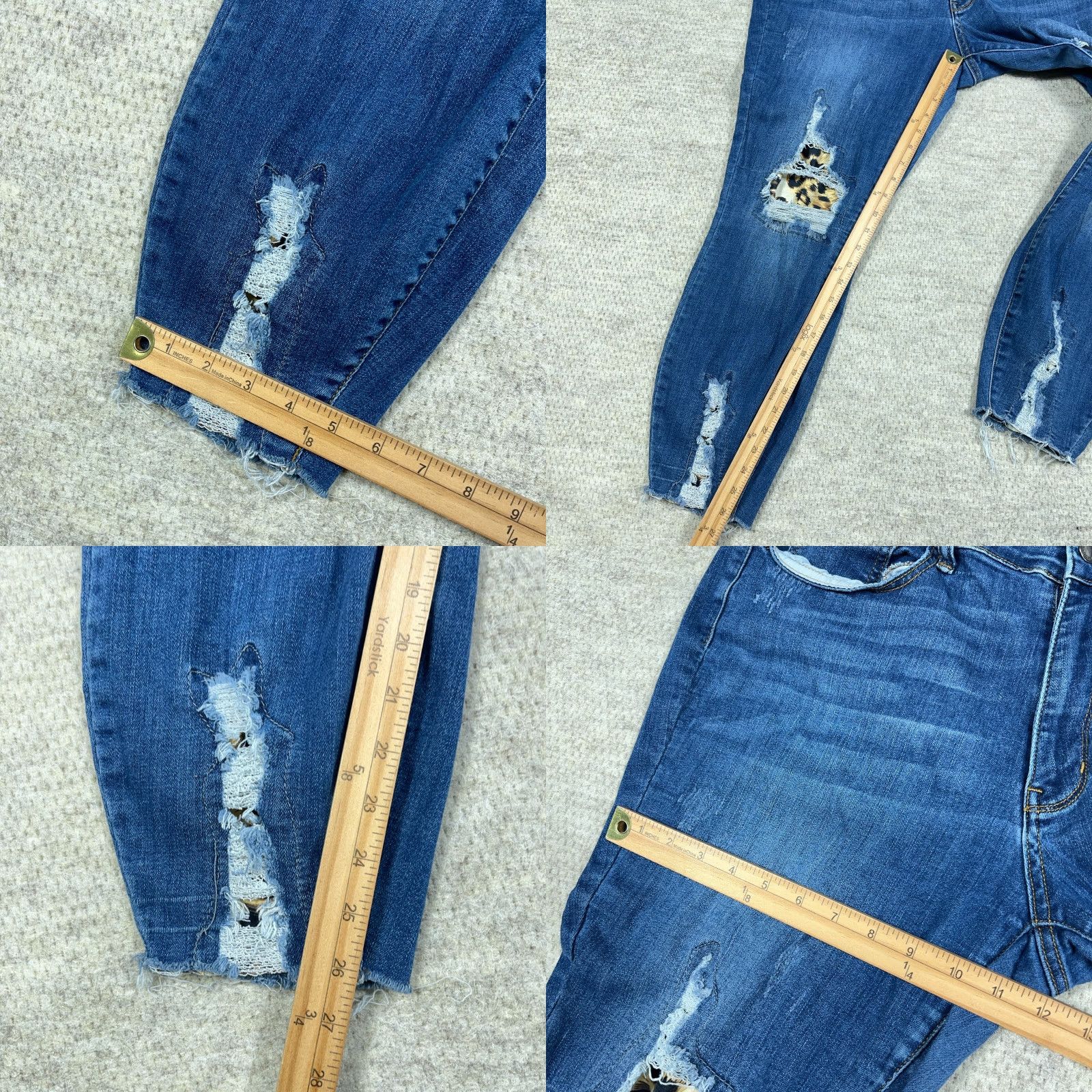 Vintage Judy Blue Jeans Women 18W Skinny Fit Med Wash Faded Stretch Distressed Plus Jeans Size 40" / US 18 - 8 Thumbnail
