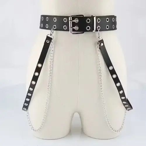 Other Punk Style Double-breasted Buttonhole Belt Size ONE SIZE - 2 Thumbnail