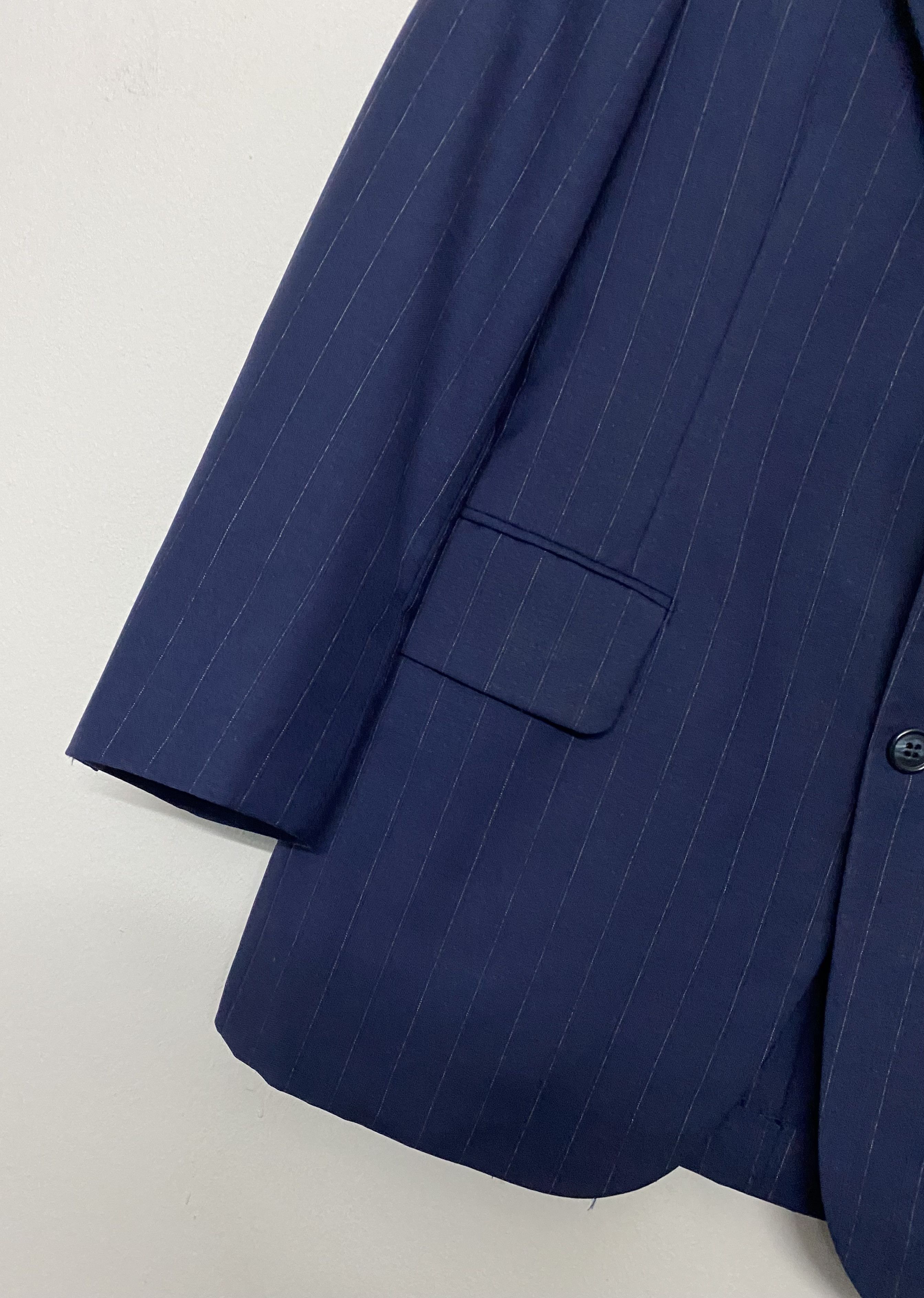Burberry Vintage Burberrys Prorsum Navy Pinstripe Suit Jacket Size US S / EU 44-46 / 1 - 5 Thumbnail