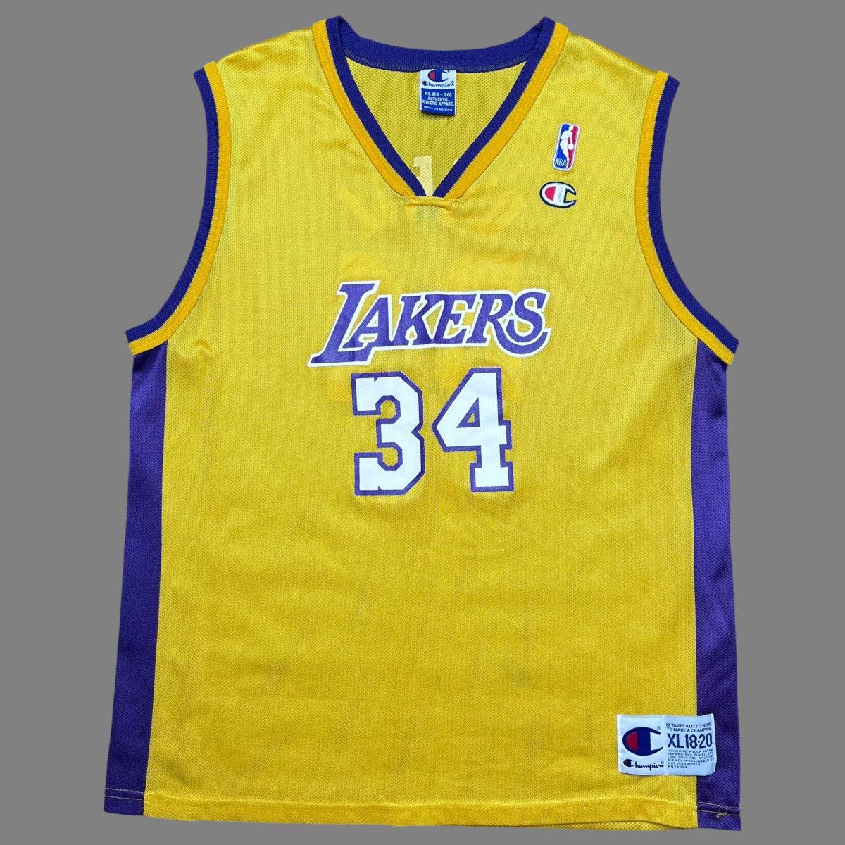 Champion × NBA × Vintage Vtg 90s NBA Los Angeles Lakers Shaq O’Neal Champion Jersey Size US M / EU 48-50 / 2 - 1 Thumbnail