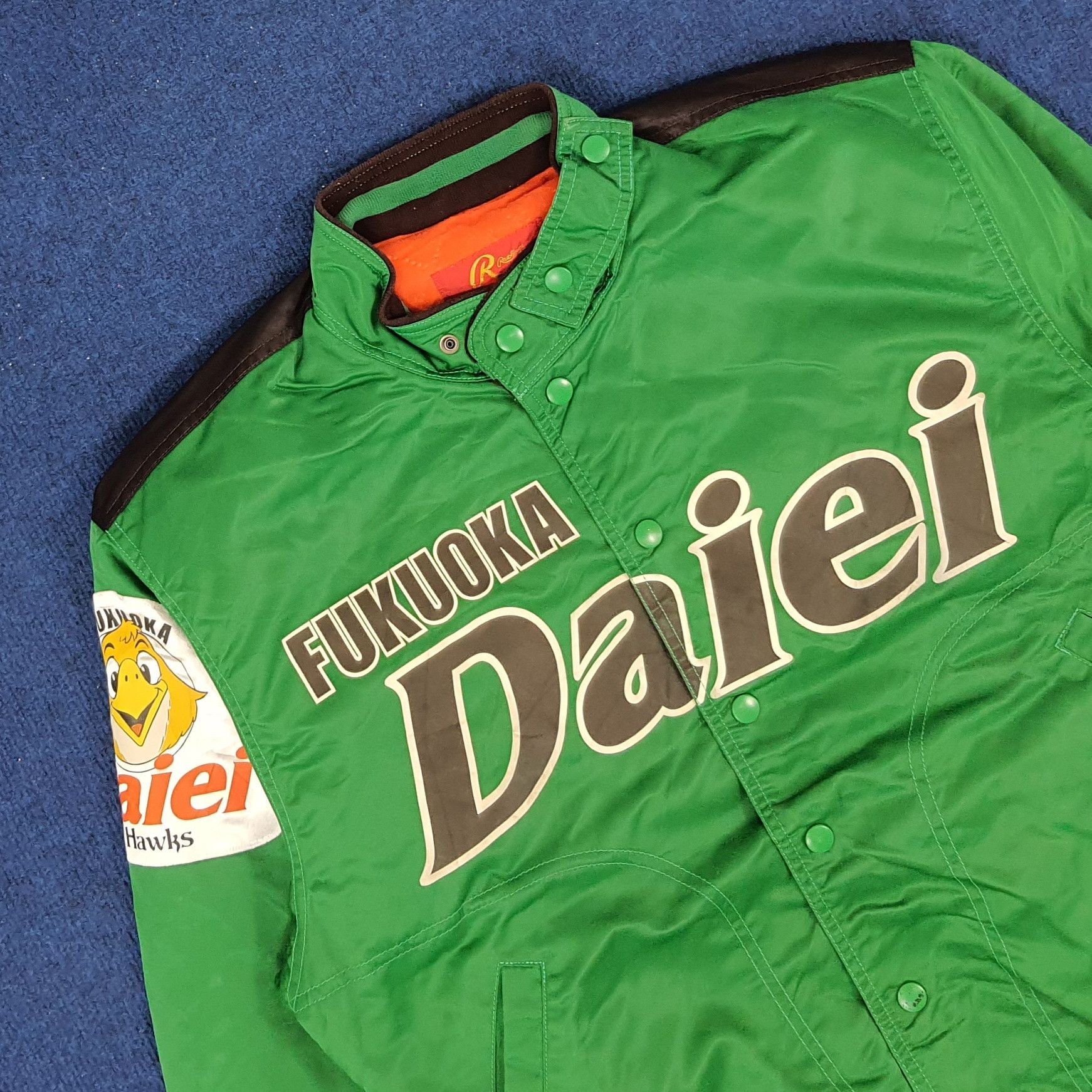 Japanese Brand × Vintage Vintage ASICS Fukuoka Daiei Hawk Baseball Team Jacket Size US L / EU 52-54 / 3 - 4 Thumbnail