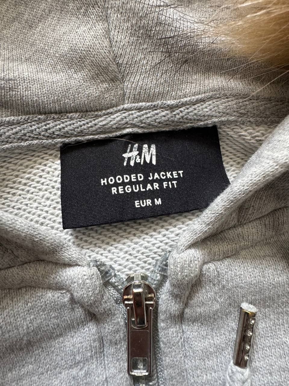 H&M Y2K Zipper Fur Hoodie Jacket Basic Gray Size US M / EU 48-50 / 2 - 9 Thumbnail