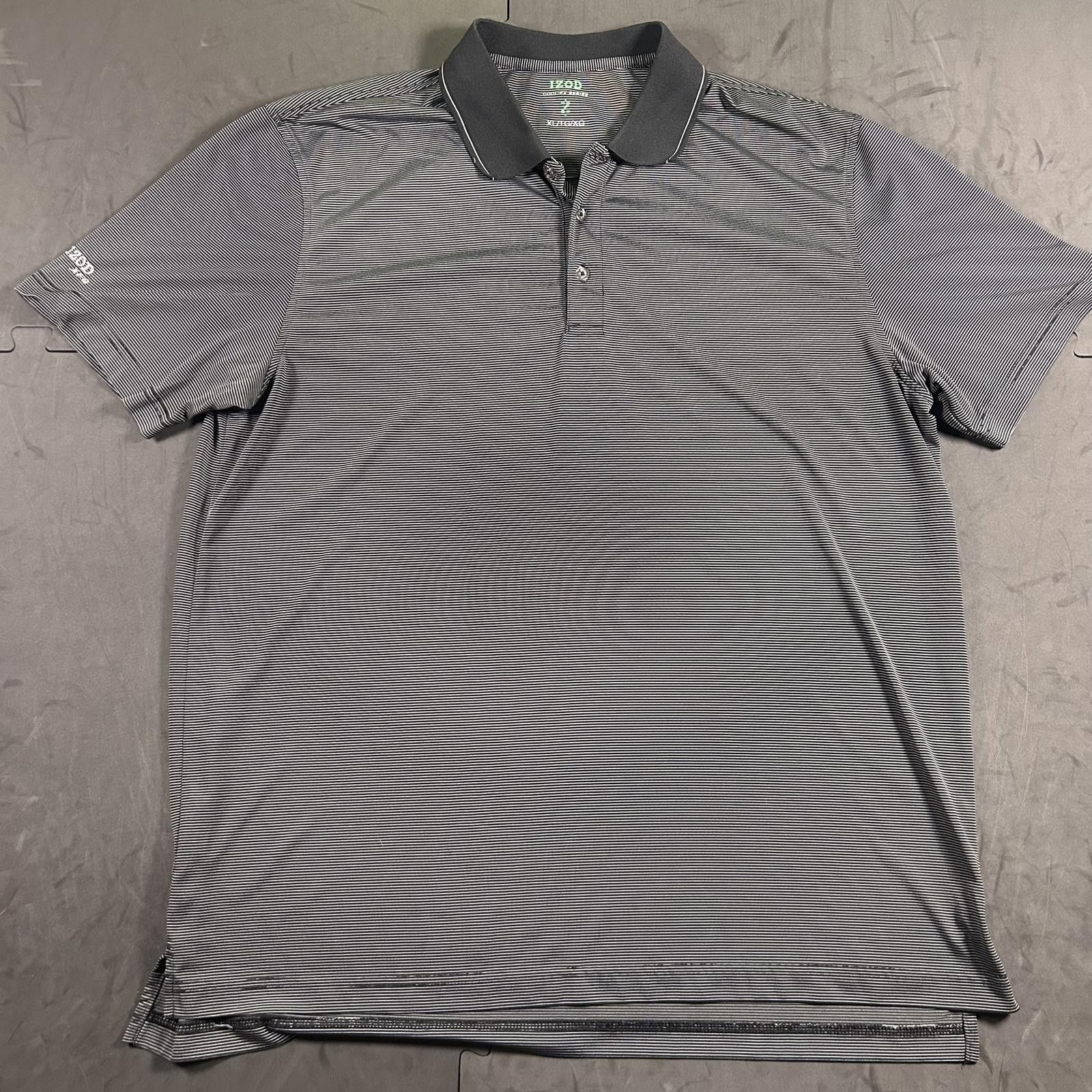 Izod IZOD Men's Black striped Golf Polo Shirt XL Size US XL / EU 56 / 4 - 1 Thumbnail
