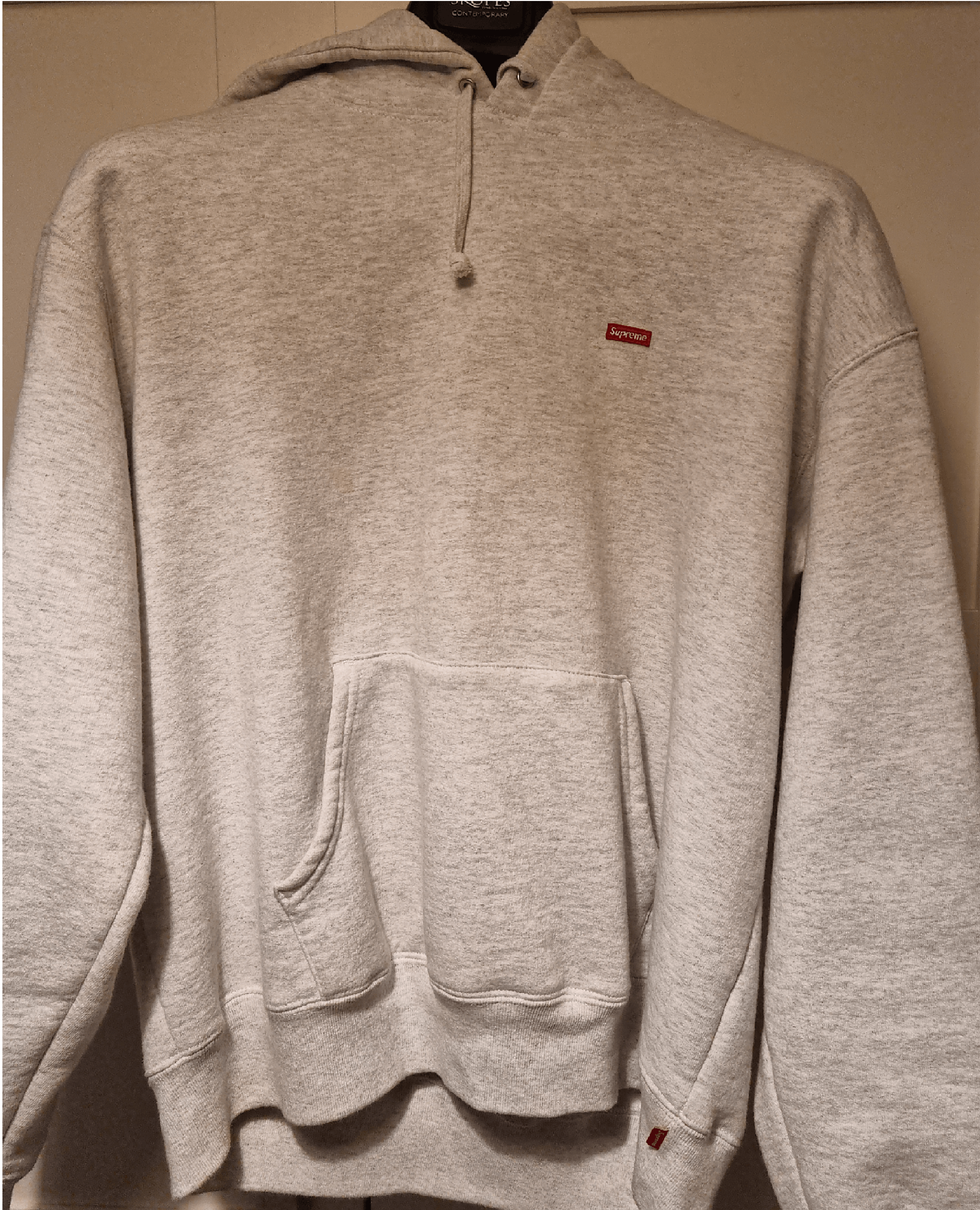 image of Supreme Small Box Hooded Sweatshirt (Ss24) in Ash Gray, Men's