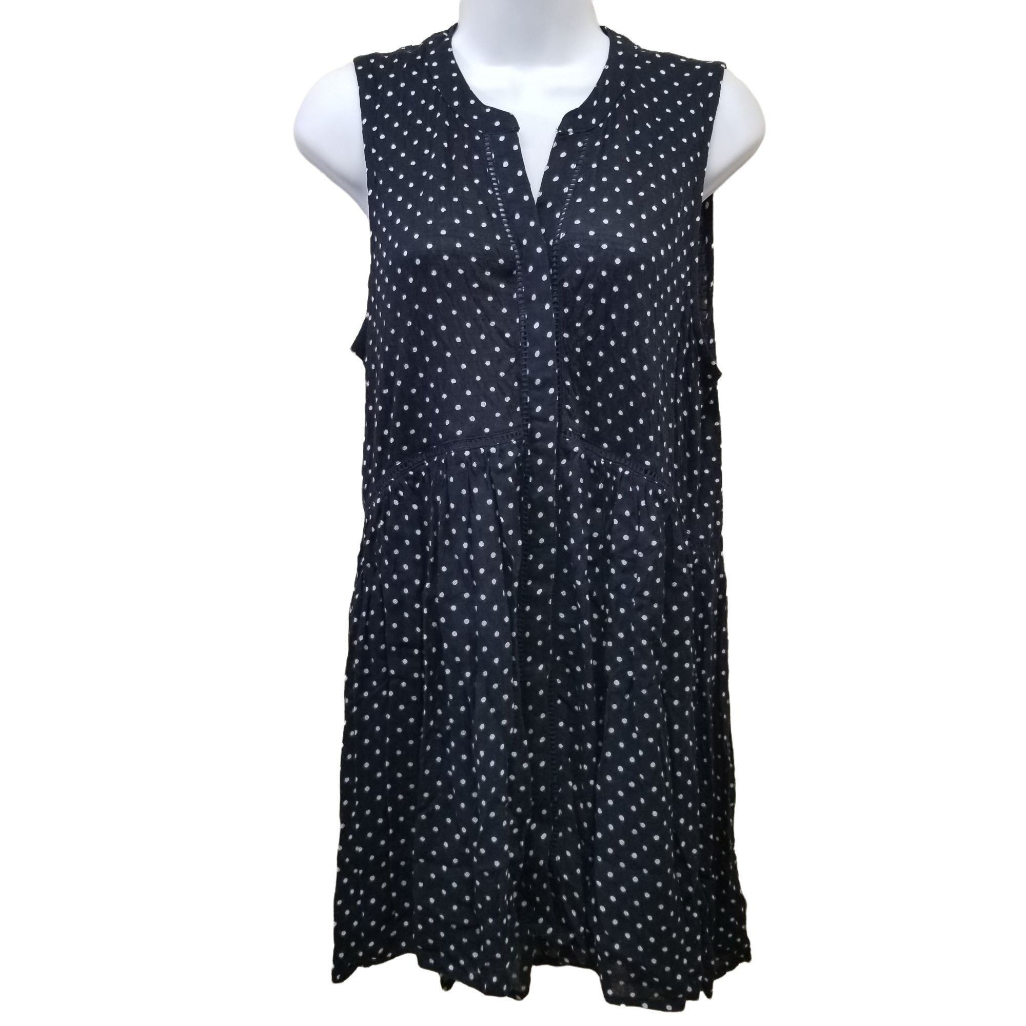 Anthropologie Anthropologie M Blue White Polka Dot Tunic Top Sleeveless St Size M / US 6-8 / IT 42-44 - 8 Thumbnail