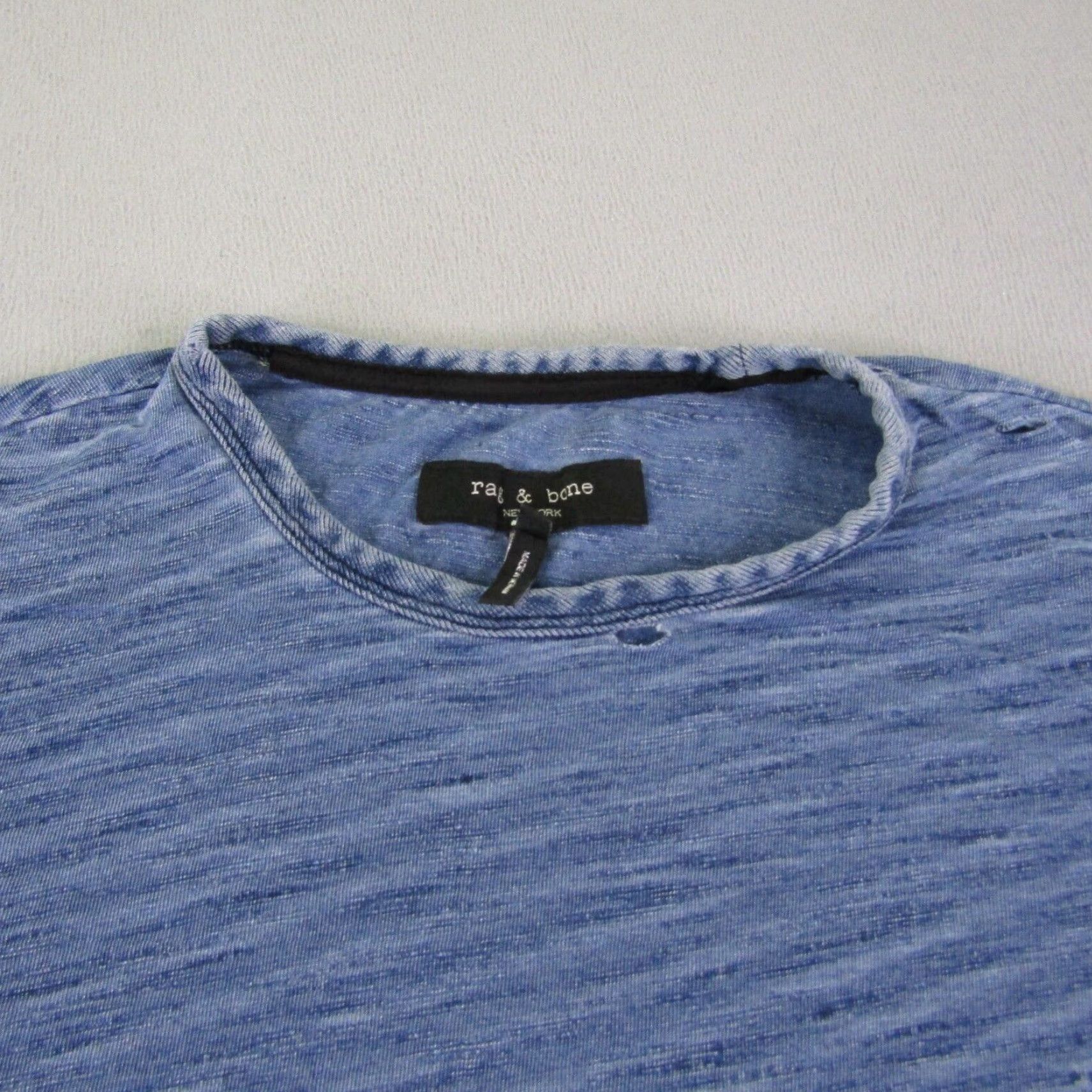 Rag & Bone Rag & Bone Shirt Womens M Blue Distressed Indigo Pocket Top Tee New York Shirt Size M / US 6-8 / IT 42-44 - 2 Thumbnail