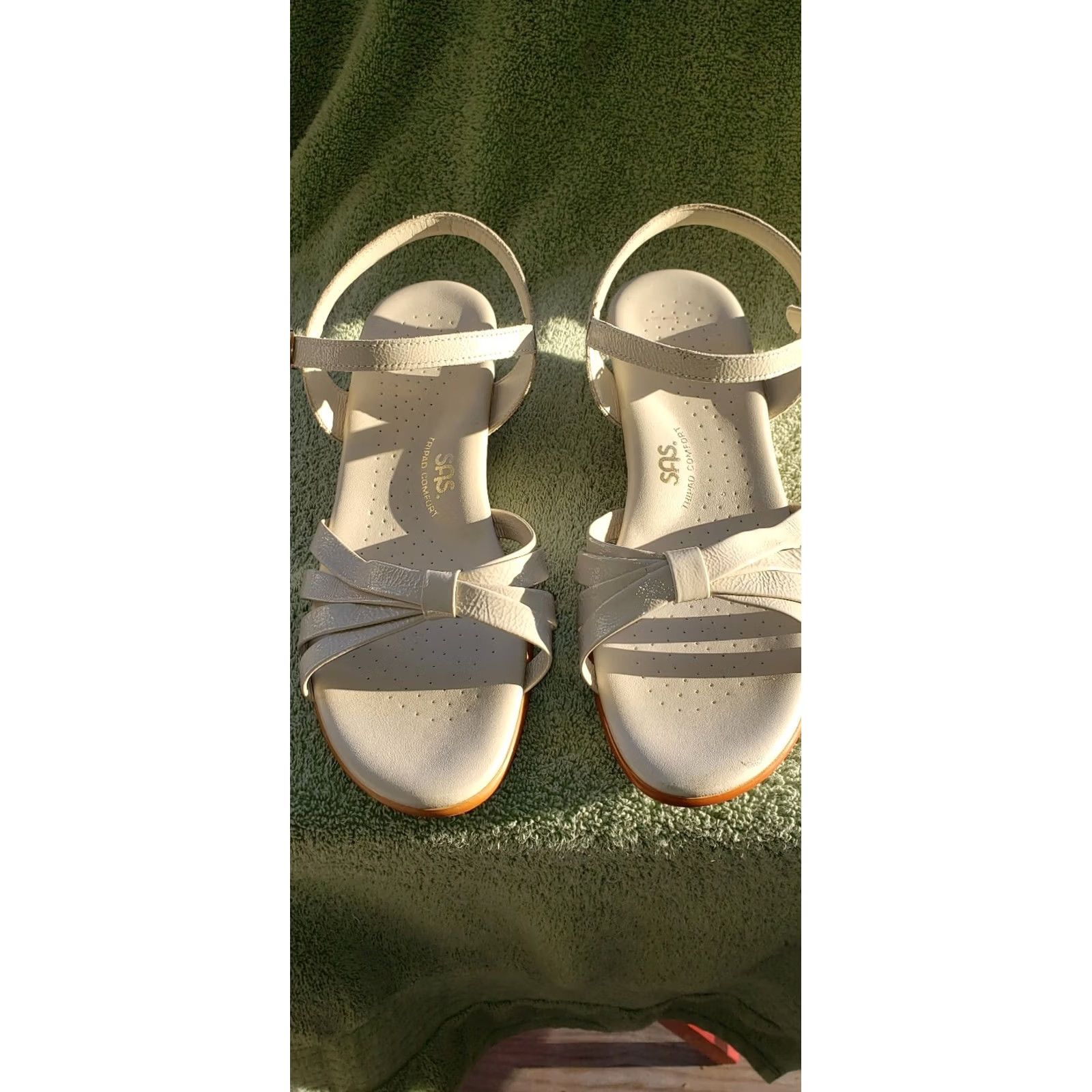 SAS SAS Women's Slingback Sandal Ankle Strap Ivory Size 11B Leather Buckle Sandals Women US 11 M Size US 11 / IT 41 - 3 Thumbnail