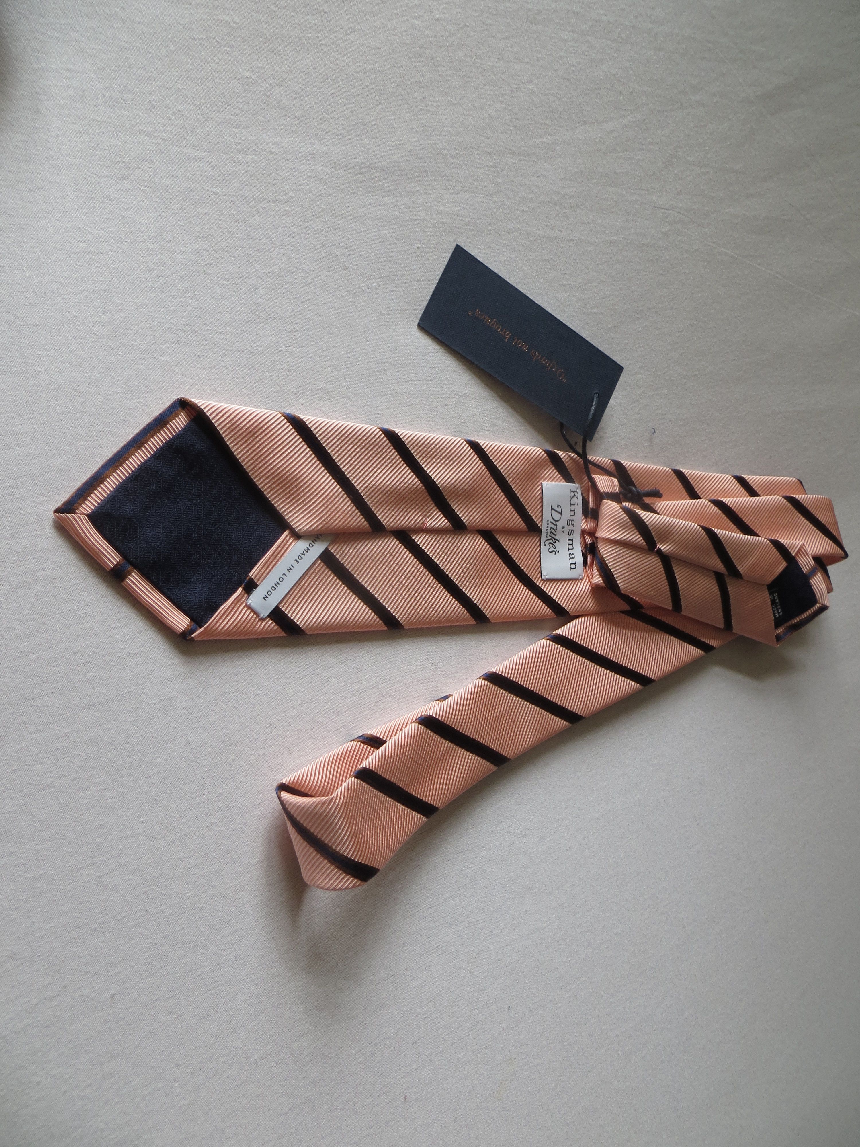 Drakes DRAKES KINGSMAN PINK STRIPPED TIE | Grailed