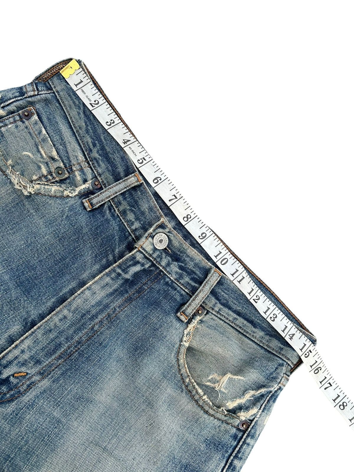 Kapital Thrashed Vintage Levis big E Selvedge Denim Jeans Size US 30 / EU 46 - 19 Thumbnail