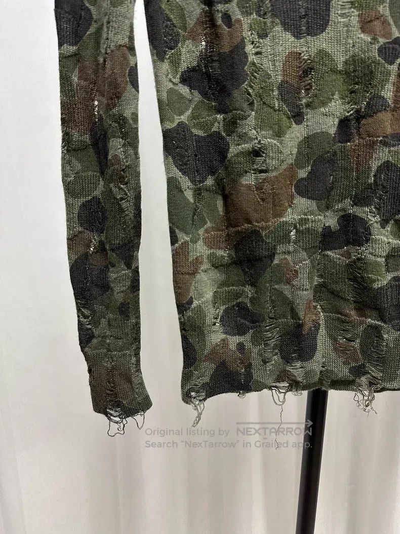 Junya Watanabe Junya Watanabe Distressed camouflage wool knitwear Size US M / EU 48-50 / 2 - 3 Thumbnail