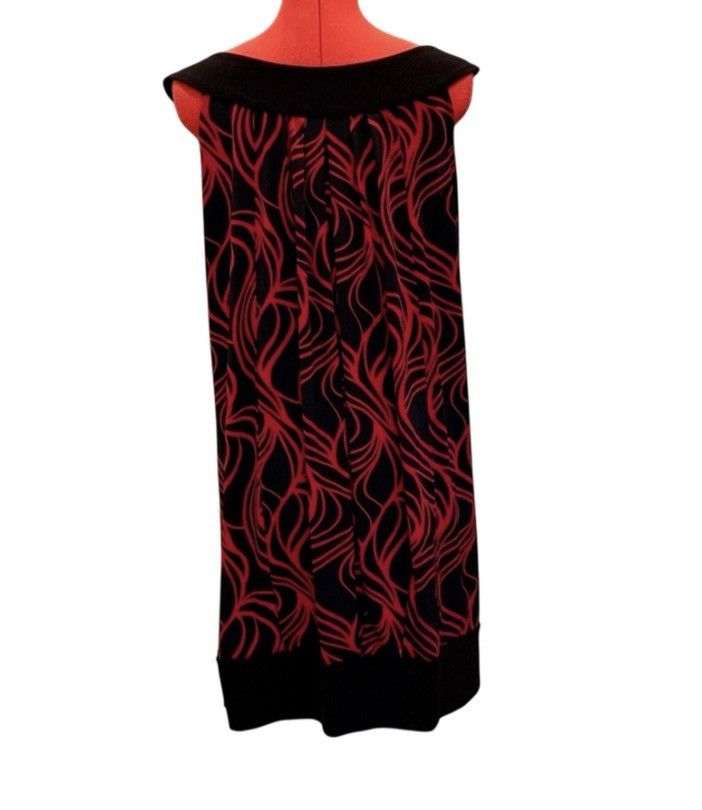 Other Glamour Black Red Botanical Sleeveless Dress Women’s Sz 12 Size XL / US 12-14 / IT 48-50 - 2 Thumbnail