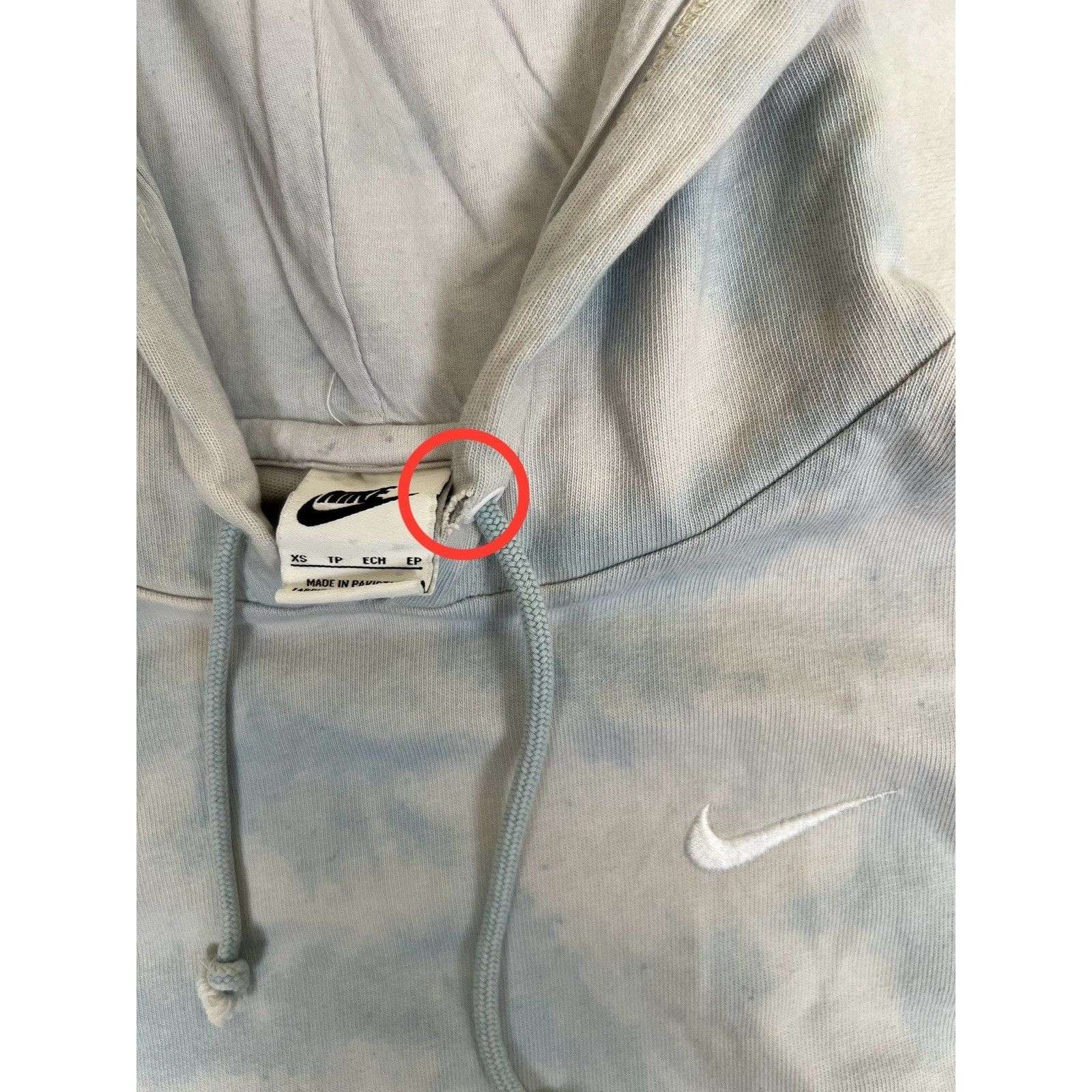 Nike Nike Women's Oversized Pullover Hoodie "Worn Blue & White" T Size XS / US 0-2 / IT 36-38 - 4 Thumbnail