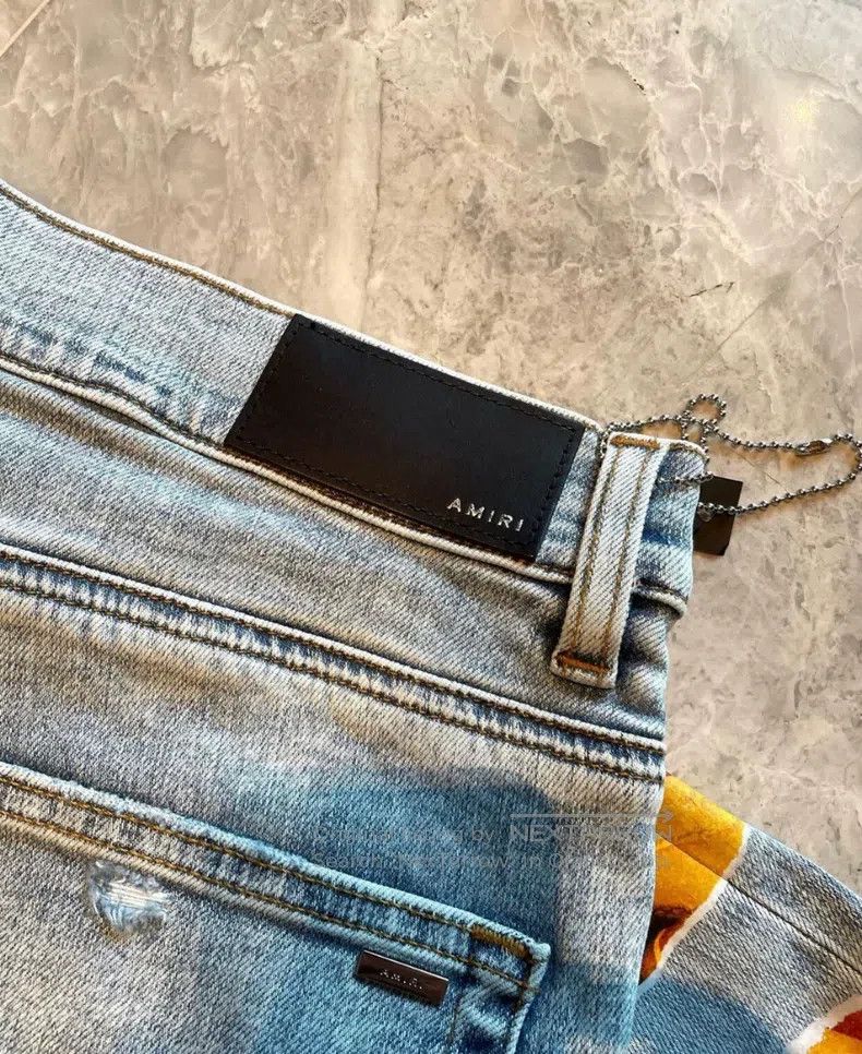 Amiri Amiri Size 34 Playboy collaboration patchwork blue jeans Size US 34 / EU 50 - 3 Thumbnail