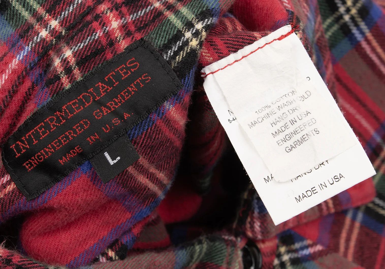 Engineered Garments Tartan Check Flannel Shirt in Red and Blue, Size L Size US L / EU 52-54 / 3 - 13 Thumbnail