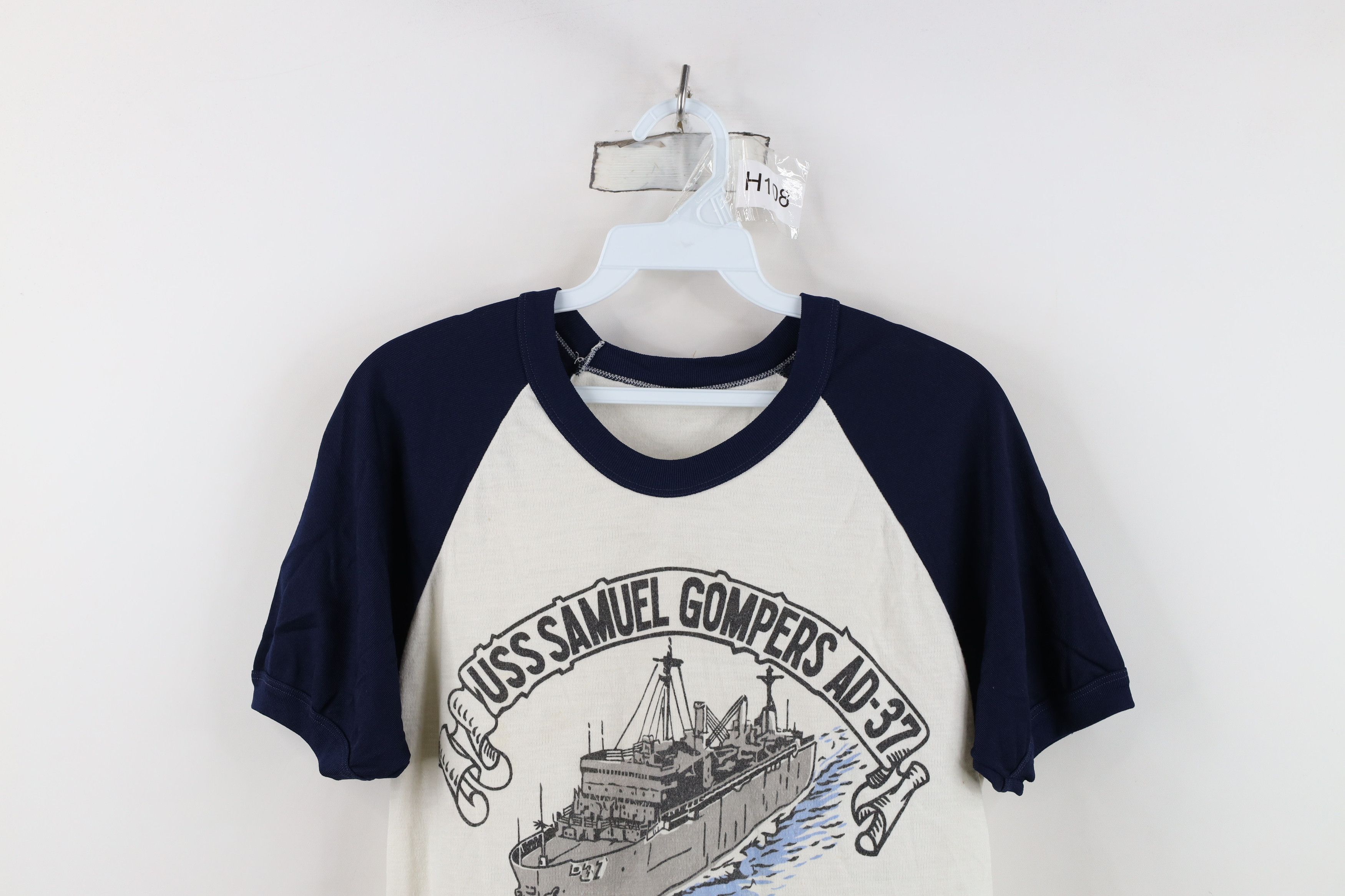 Vintage Vintage 70s Gompers AD-37 Raglan Ringer T-Shirt White USA Size US M / EU 48-50 / 2 - 2 Thumbnail