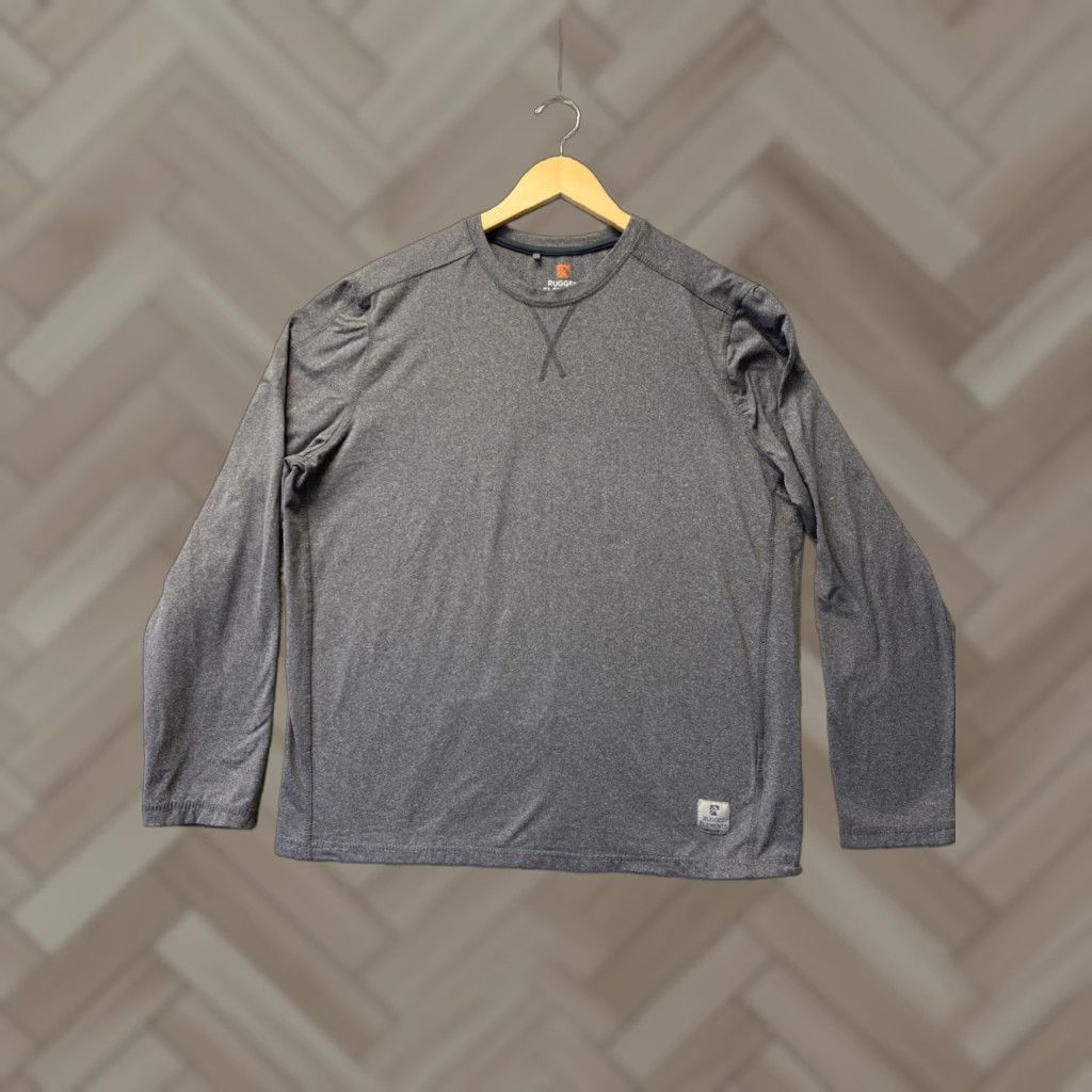 Vintage Rugged Elements Men's Soft Stretch Crew Long Sleeve Shirt-Gray L Size US L / EU 52-54 / 3 - 1 Thumbnail
