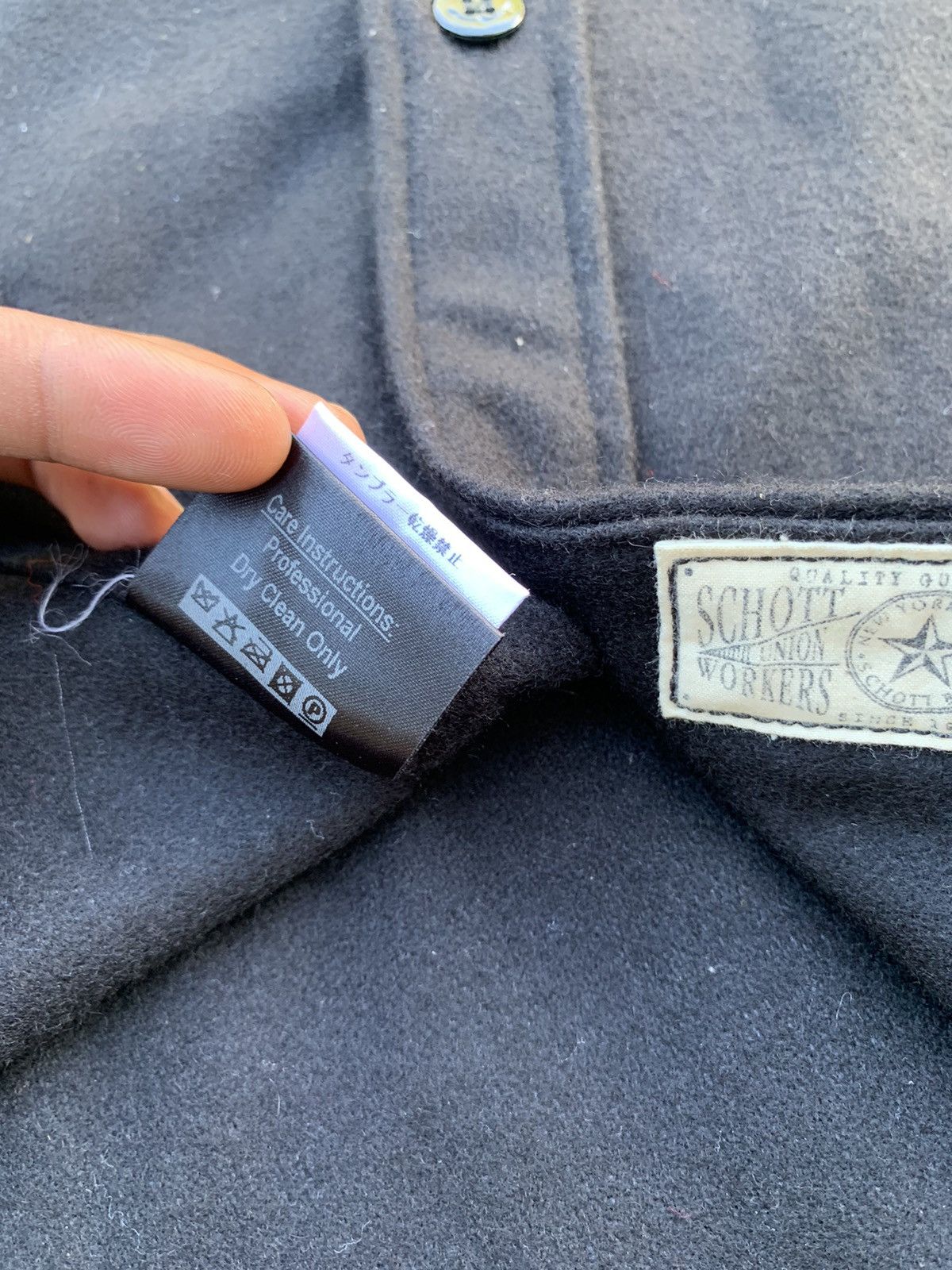 Other × Schott × Vintage Schott Bros Perfecto Wool Black Work shirt Size US M / EU 48-50 / 2 - 7 Thumbnail