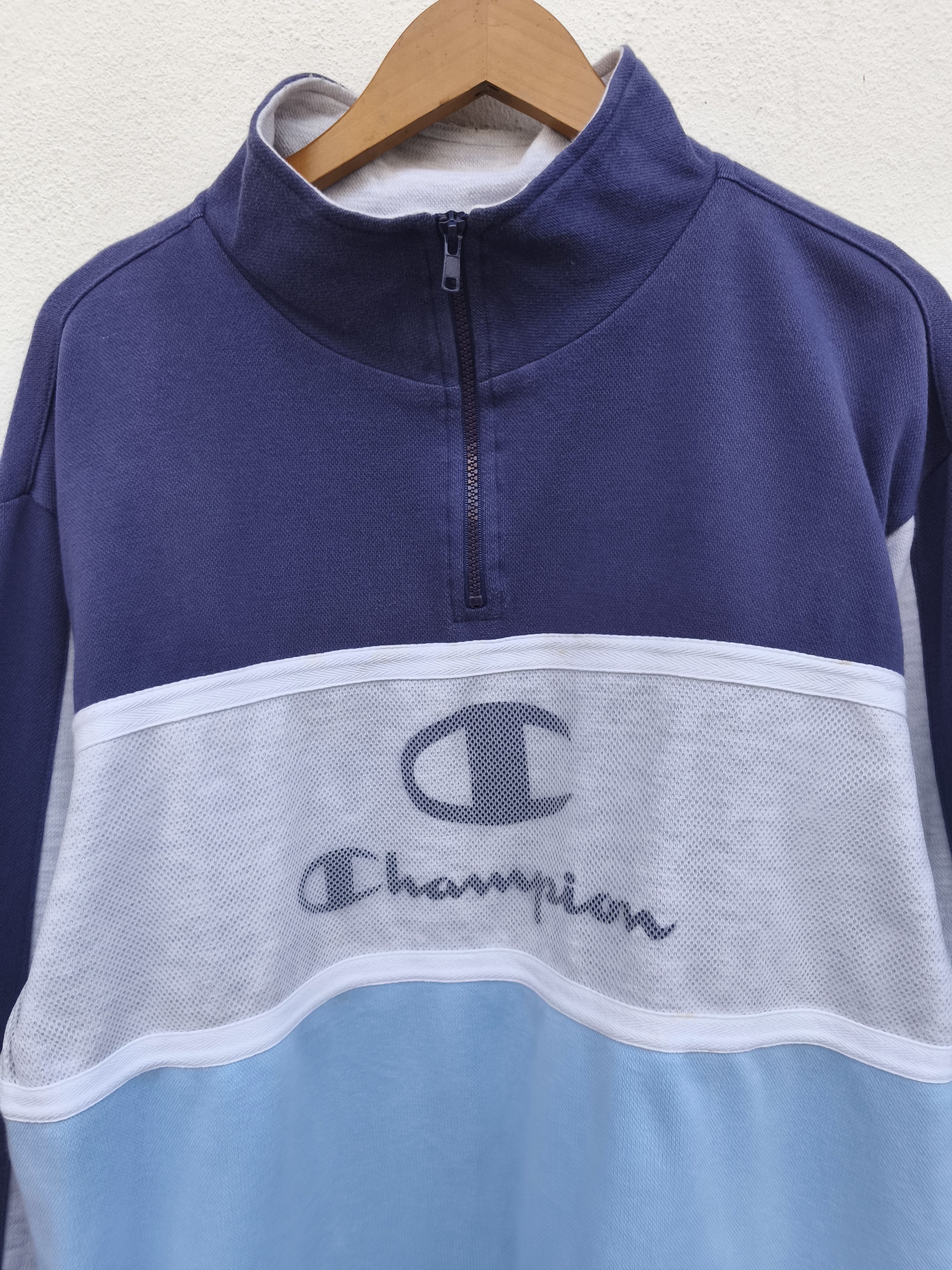 Champion Vtg 90s Vintage Champion sweatshirt half zipper champion Size US L / EU 52-54 / 3 - 2 Thumbnail