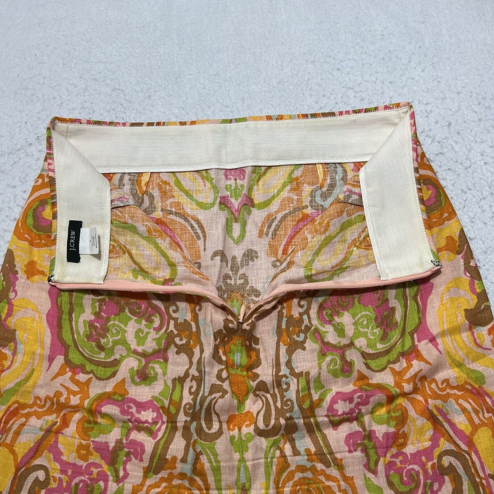 J.Crew J. Crew Women's Size 2 Linen Pencil Skirt Split Back Zip Up Size 26" / US 2 / IT 38 - 8 Thumbnail