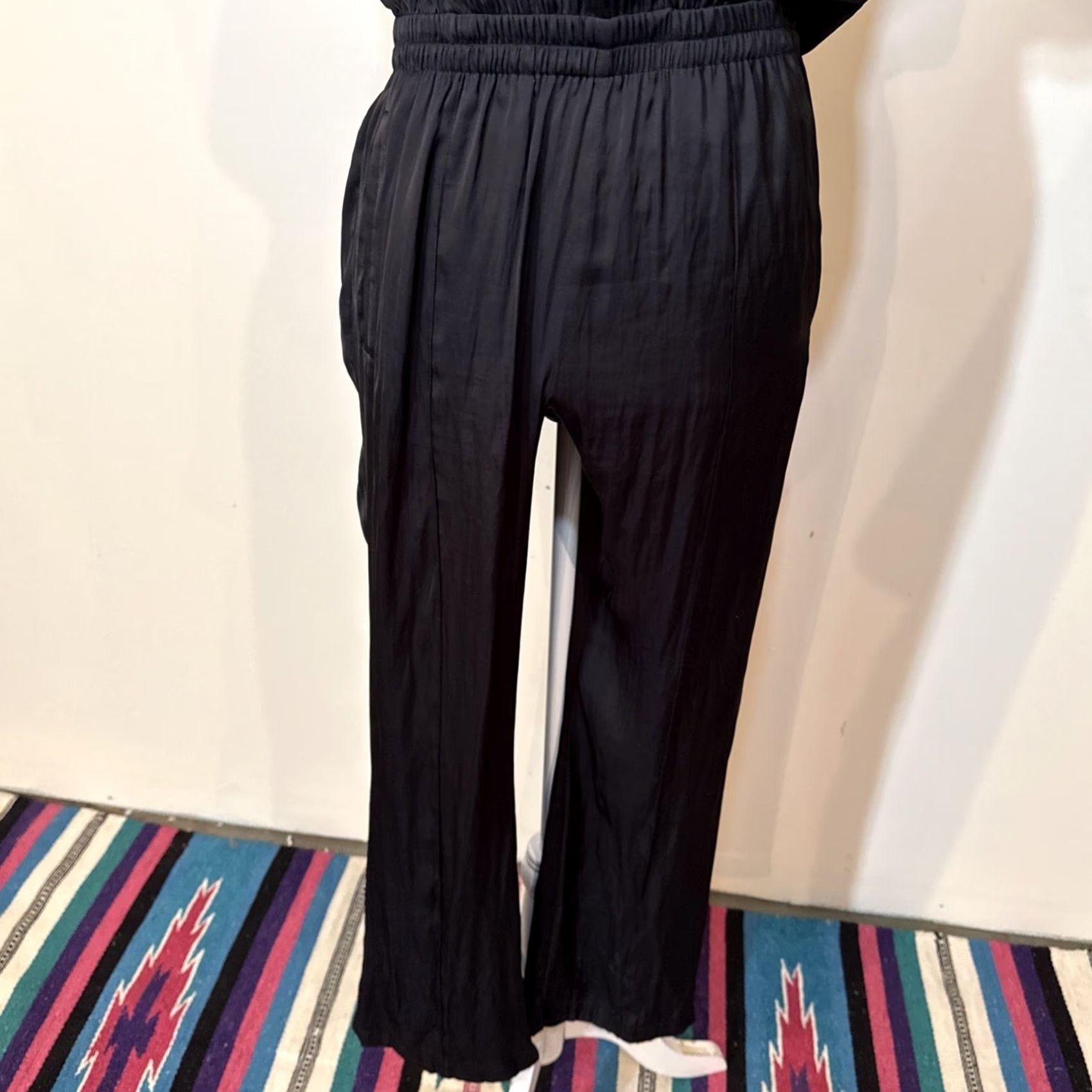 Zadig & Voltaire Zadig & Voltaire Jumpsuit Womens Size S Black Satin with Pockets V Neck Sleeveless One-Piece Cap Straps CapSatin? Size 28" / US 6 / IT 42 - 3 Thumbnail