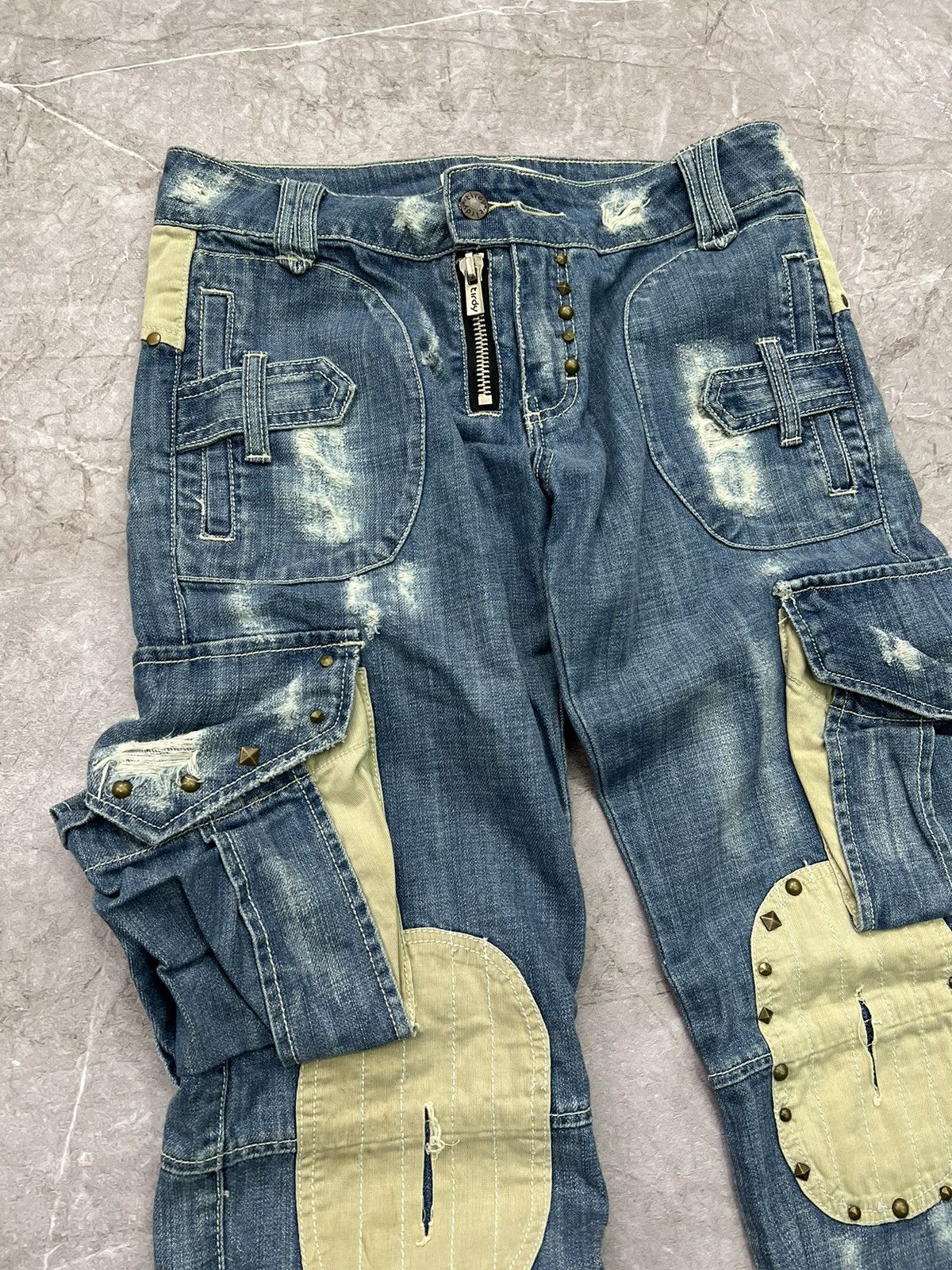Japanese Brand × Tornado Mart × Vintage 90s Rare DENIM CARGO JEANS tornado mart STYLE Size US 32 / EU 48 - 5 Thumbnail