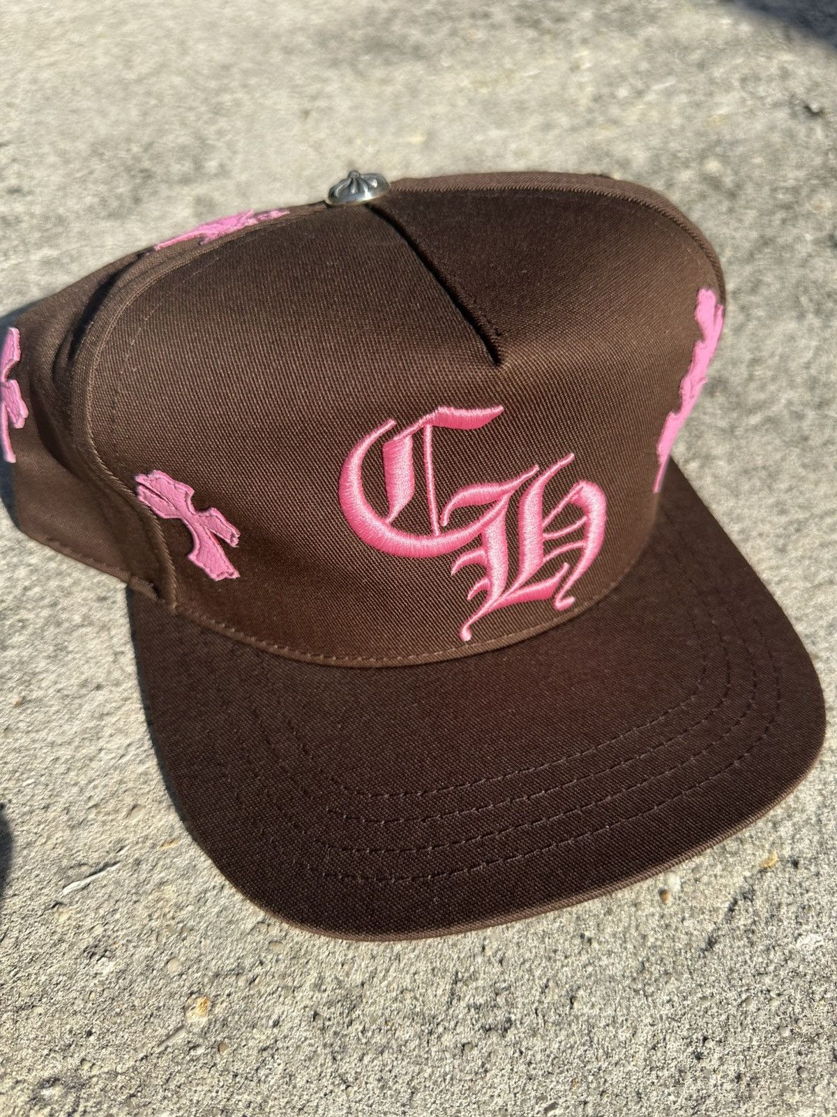 Pink Chrome hearts Hat “Fuck Hollywood” Worn a few | Depop