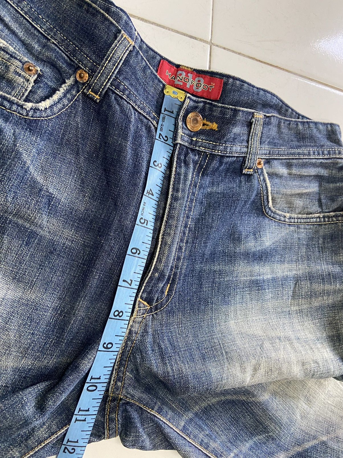 Vintage THE HAND FOOT 210 DOUBLE GATE 12oz DENIM JEANS Size US 32 / EU 48 - 13 Thumbnail
