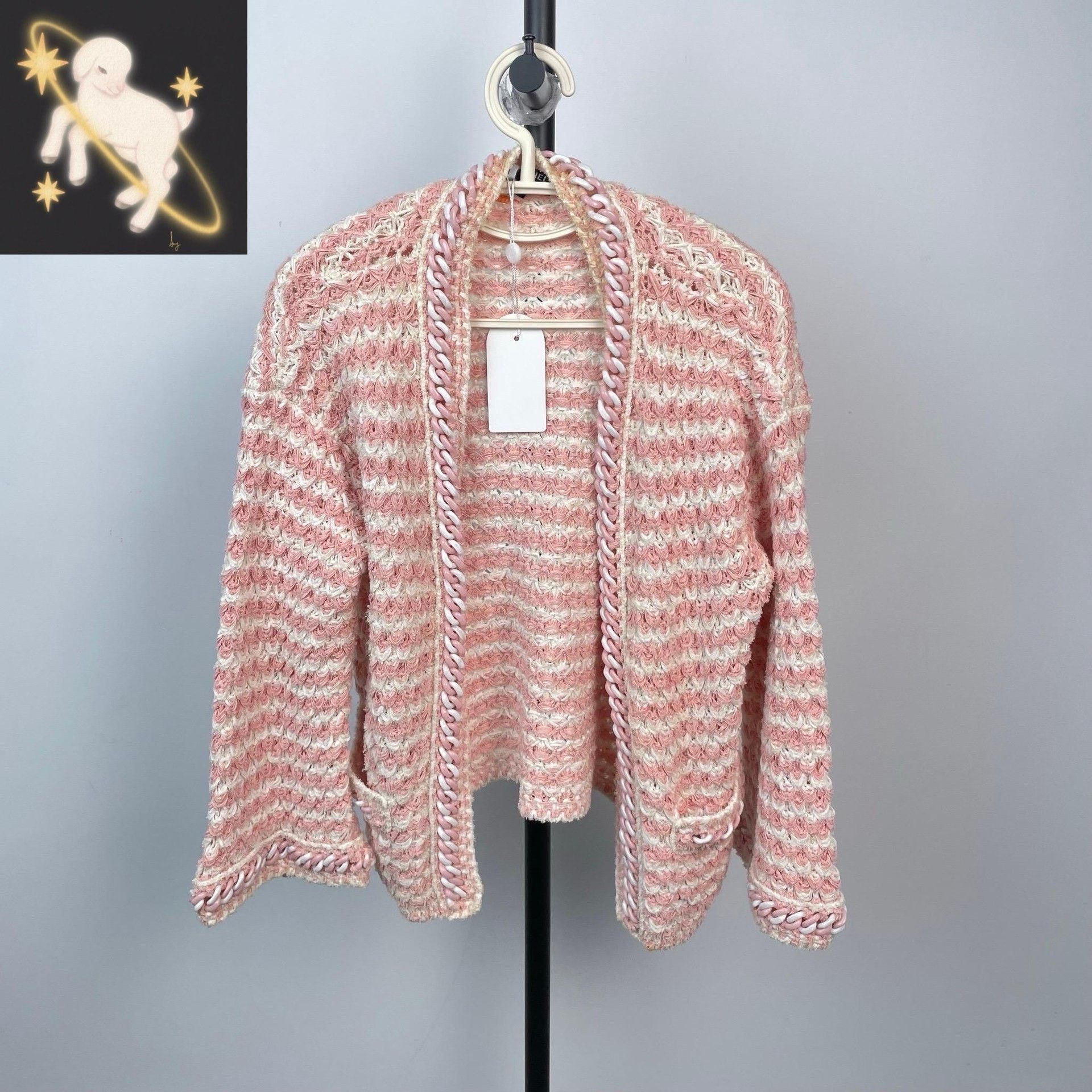 Chanel Chanel Knit Striped Pink Sweater 38 Women Size S / US 4 / IT 40 - 1 Thumbnail