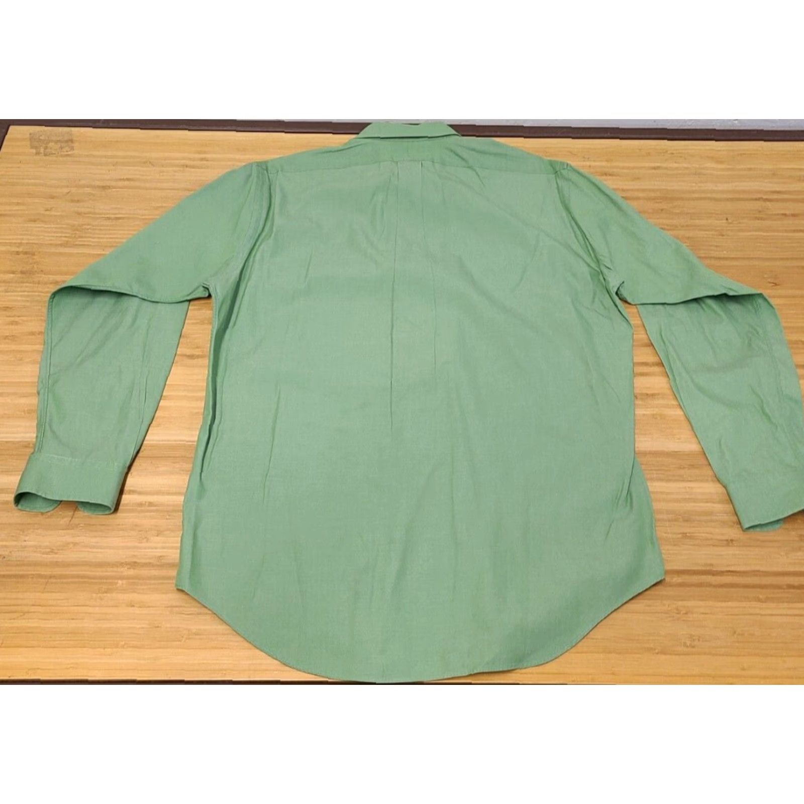Ralph Lauren VINTAGE Ralph Lauren Shirt Men 15.5 34/35 Green Yarmouth Long Sleeve Button Up Dress Size 42R - 6 Thumbnail