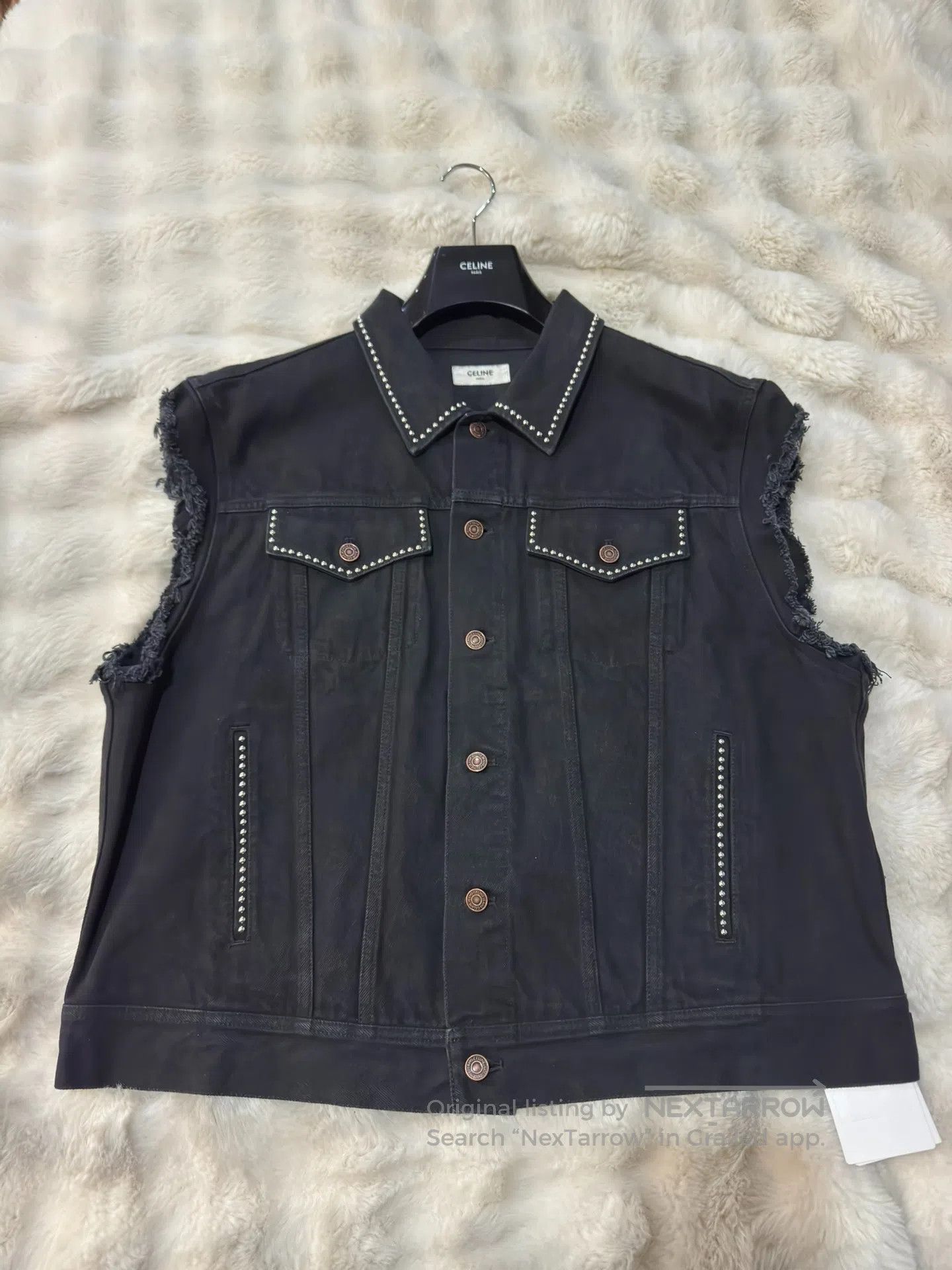 Celine CELINE Studded Heavy Duty Men's Denim Jacket| Size US M / EU 48-50 / 2 - 5 Thumbnail