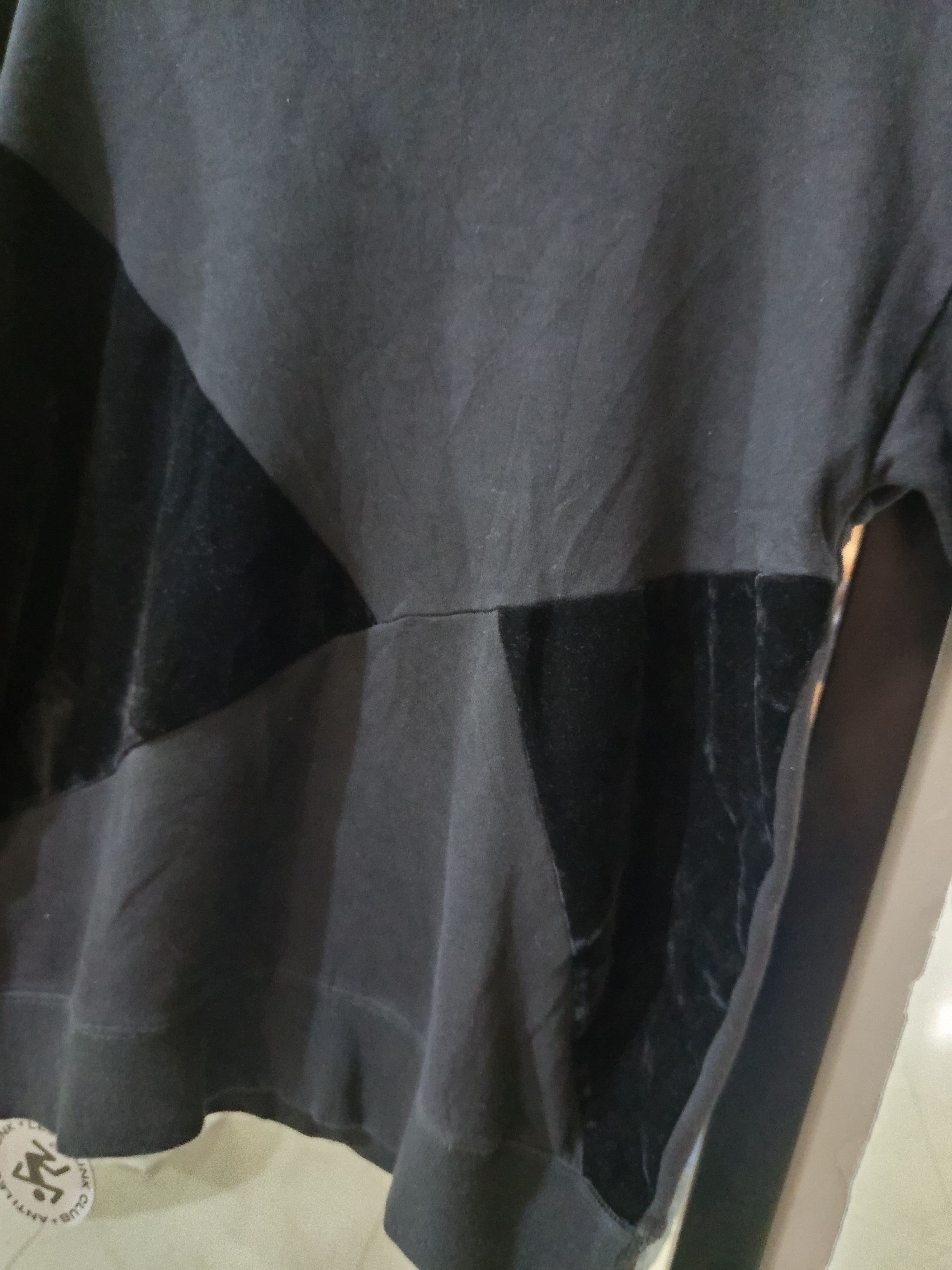 Japanese Brand KOE Black Velvet Panel Crewneck Sweatshirt Mid 2010s Japan Size US L / EU 52-54 / 3 - 4 Thumbnail