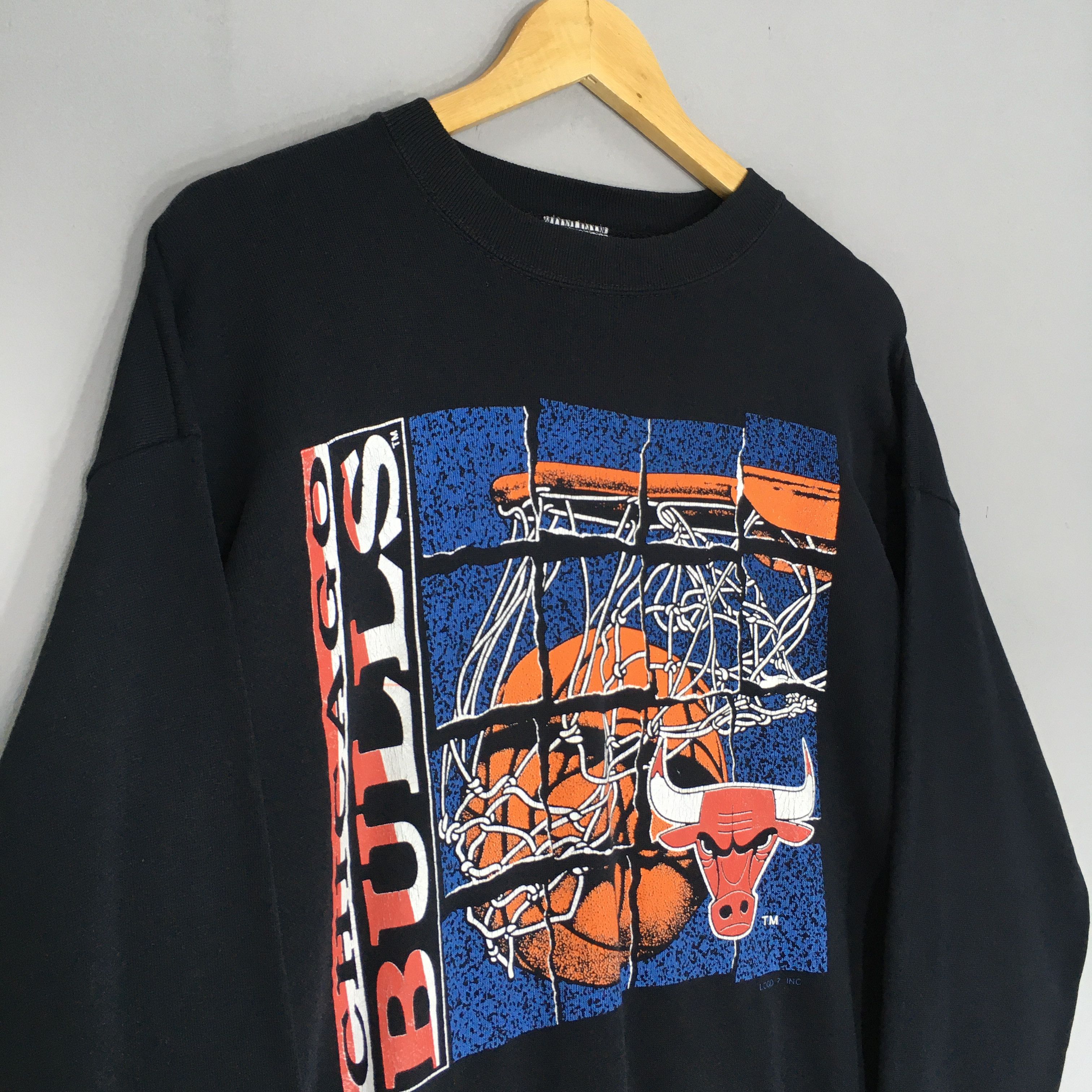 NBA × Vintage Vintage 90s Chicago Bulls Sweatshirt NBA Basketball Size US XL / EU 56 / 4 - 3 Thumbnail