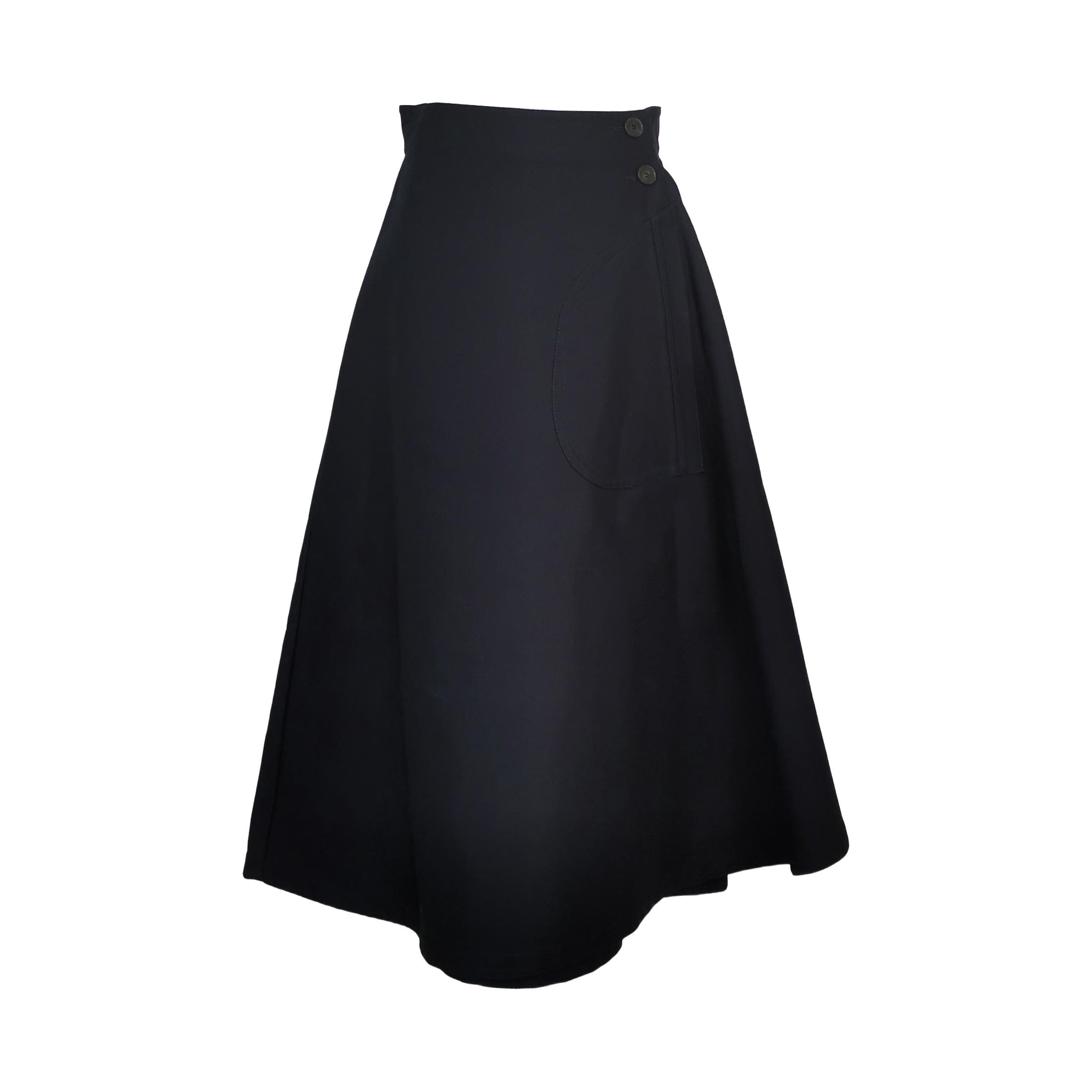 Dior Dior Black A-Line Skirt with Pocket Buttons Size 28" / US 6 / IT 42 - 1 Thumbnail