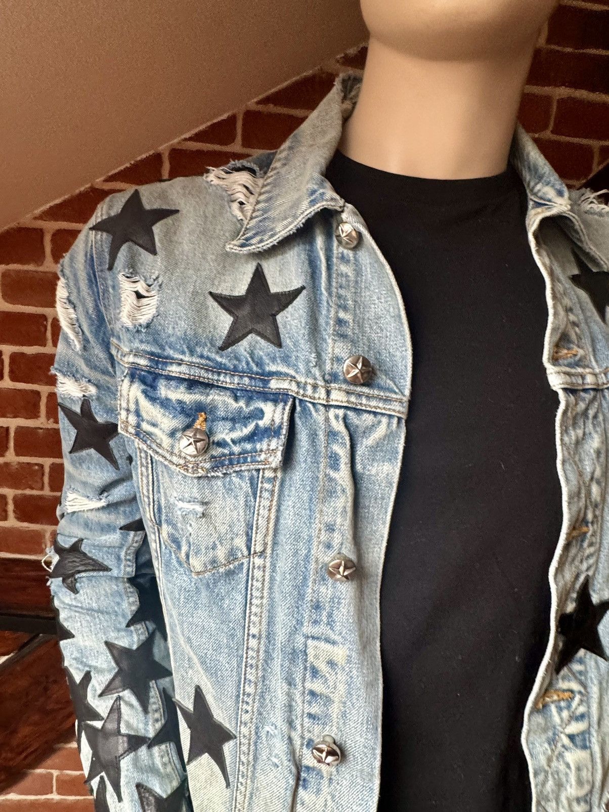 Amiri Amiri Black Stars denim jacket Size US L / EU 52-54 / 3 - 5 Thumbnail