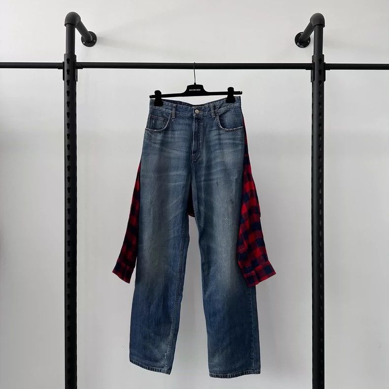 Balenciaga Balenciaga size xs SS21 Fake Two Piece Blouse Denim Pants 2 Size US 28 / EU 44 - 1 Thumbnail
