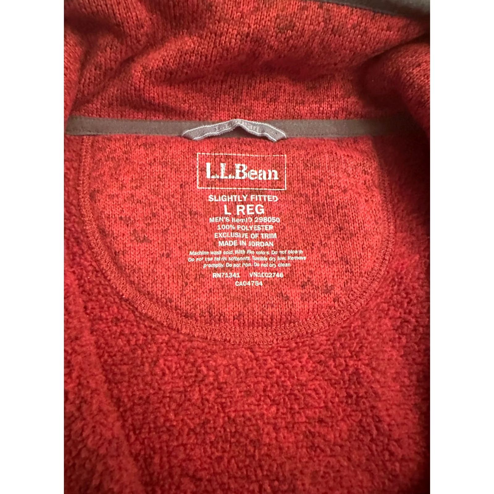Vintage LL Bean Sweater Men Large Red 1/4 Snap Fleece Pullover Mock Neck Knit Regular Fit Long Sleeve Solid Casual Outdoor Size US L / EU 52-54 / 3 - 4 Thumbnail