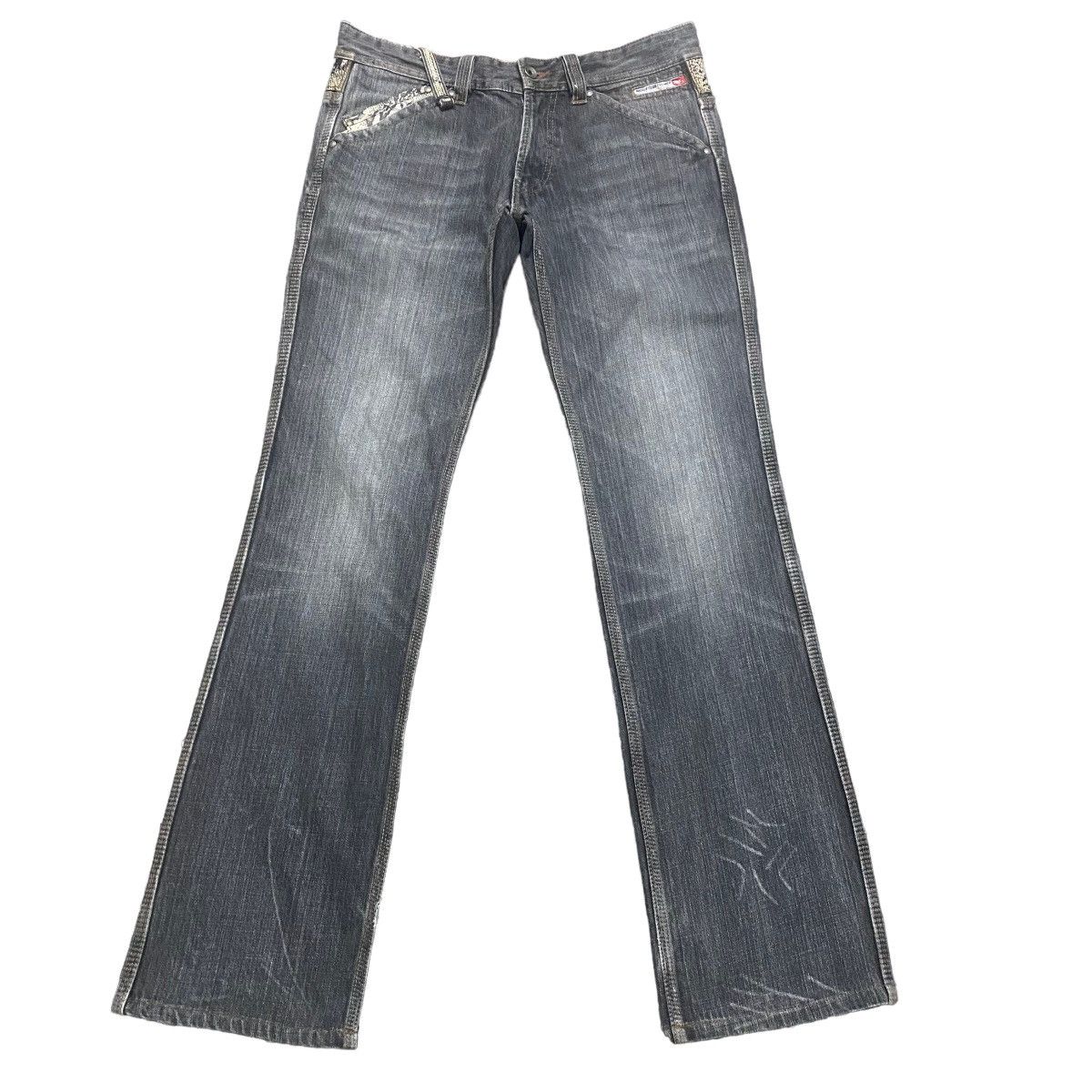 Nicole Club NCFM Leather Snake Skin Denim Flare Jeans Size US 30 / EU 46 - 2 Thumbnail