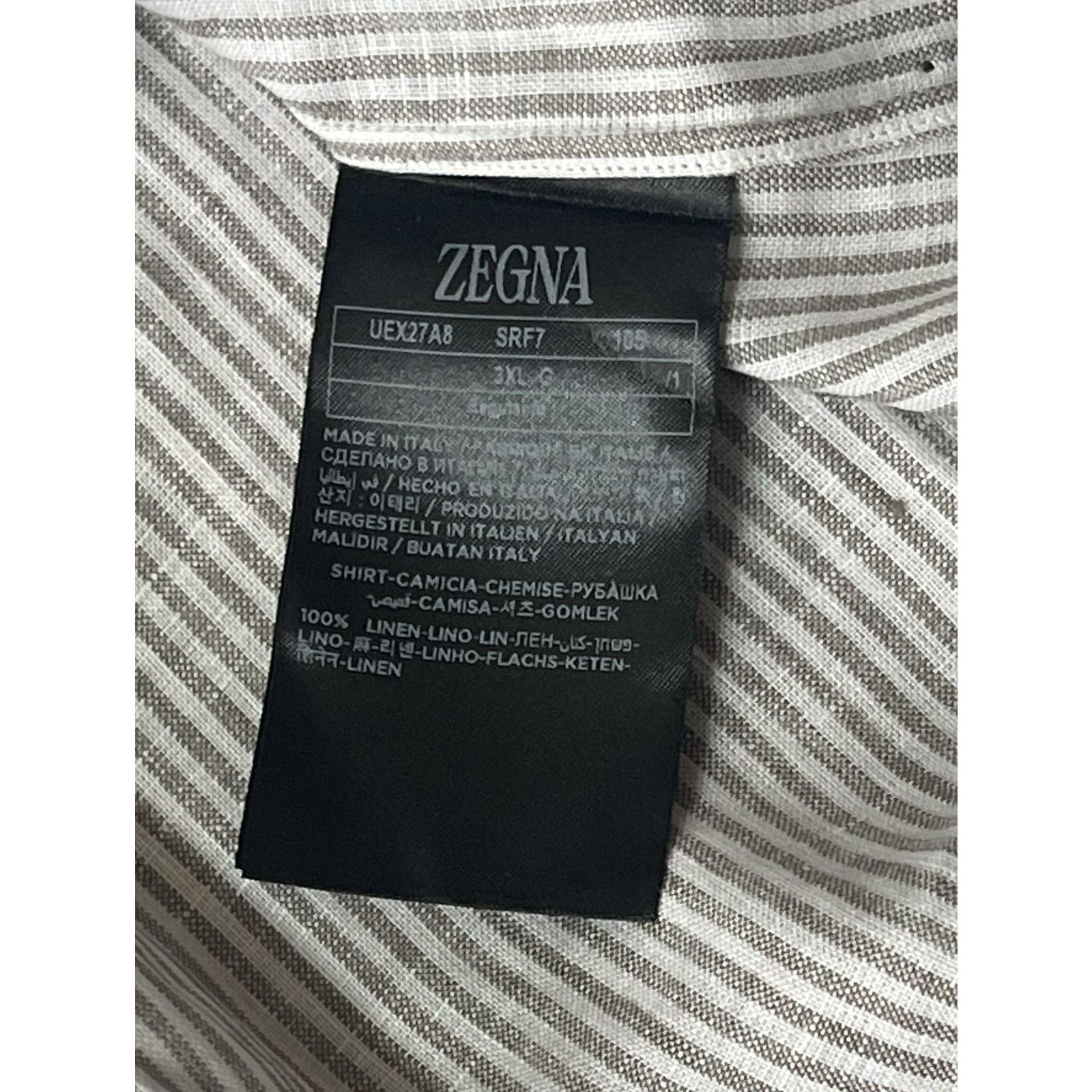Ermenegildo Zegna $1,595 NWT Ermenegildo Zegna Oasi Lino Linen Shirt 3XL Size US XXL / EU 58 / 5 - 6 Thumbnail