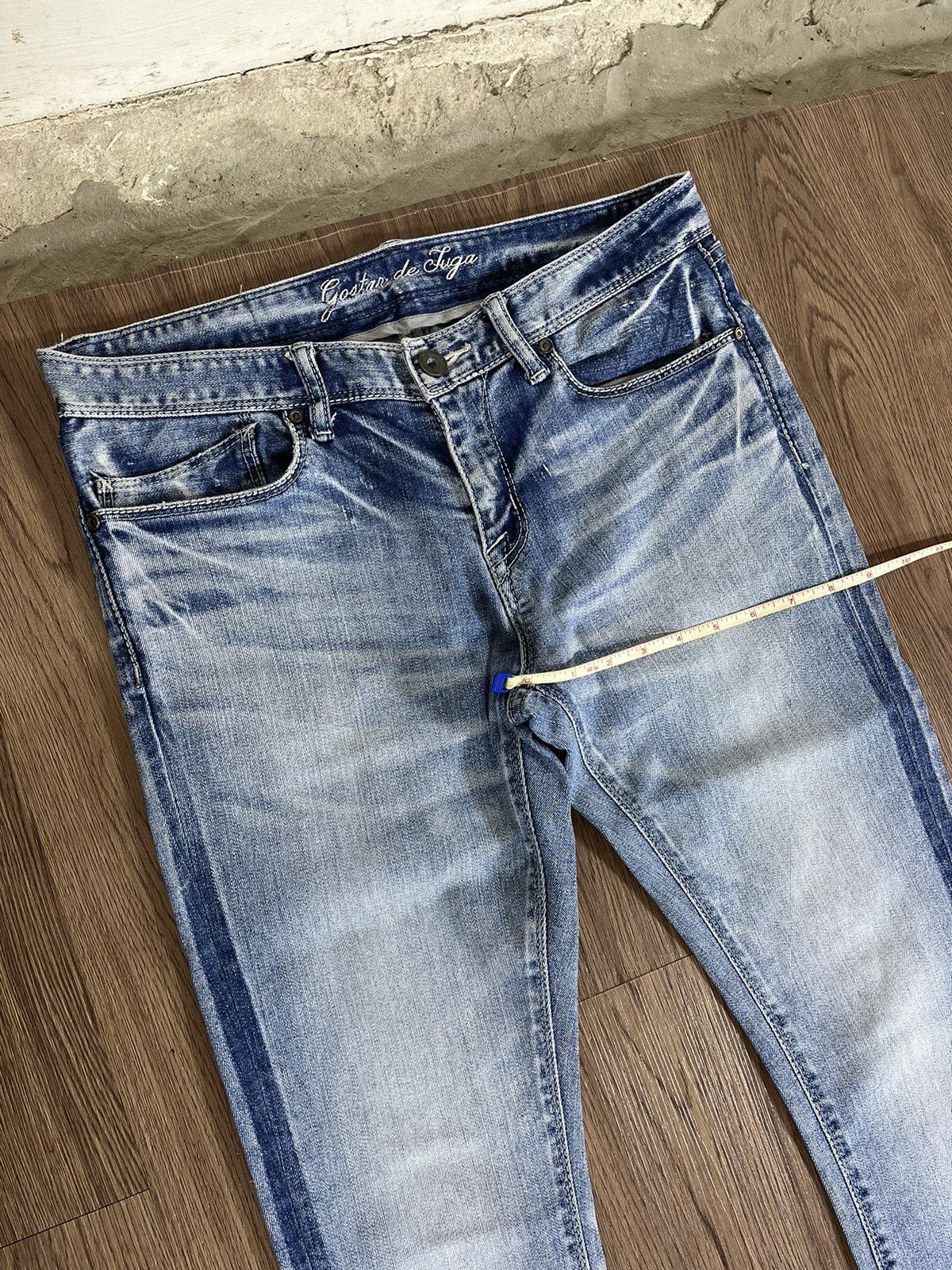 GOSTAR DE FUGA Gostar de Fuga Slim Fit Faded Denim Jeans Size US 31 - 15 Thumbnail