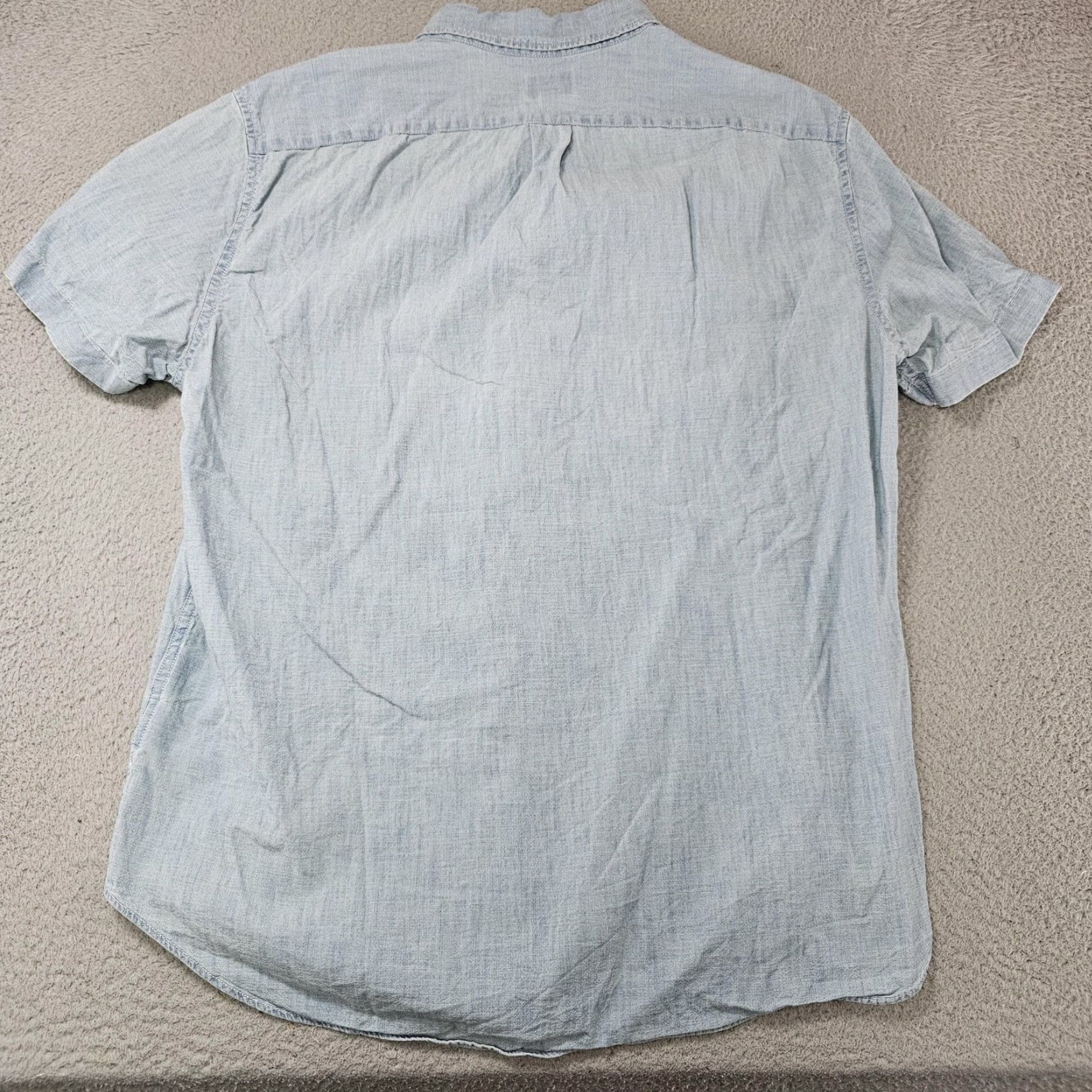 J.Crew J.CREW Shirt Large Blue Short Sleeve Button Front Organic Cotton Mens Size US L / EU 52-54 / 3 - 5 Thumbnail