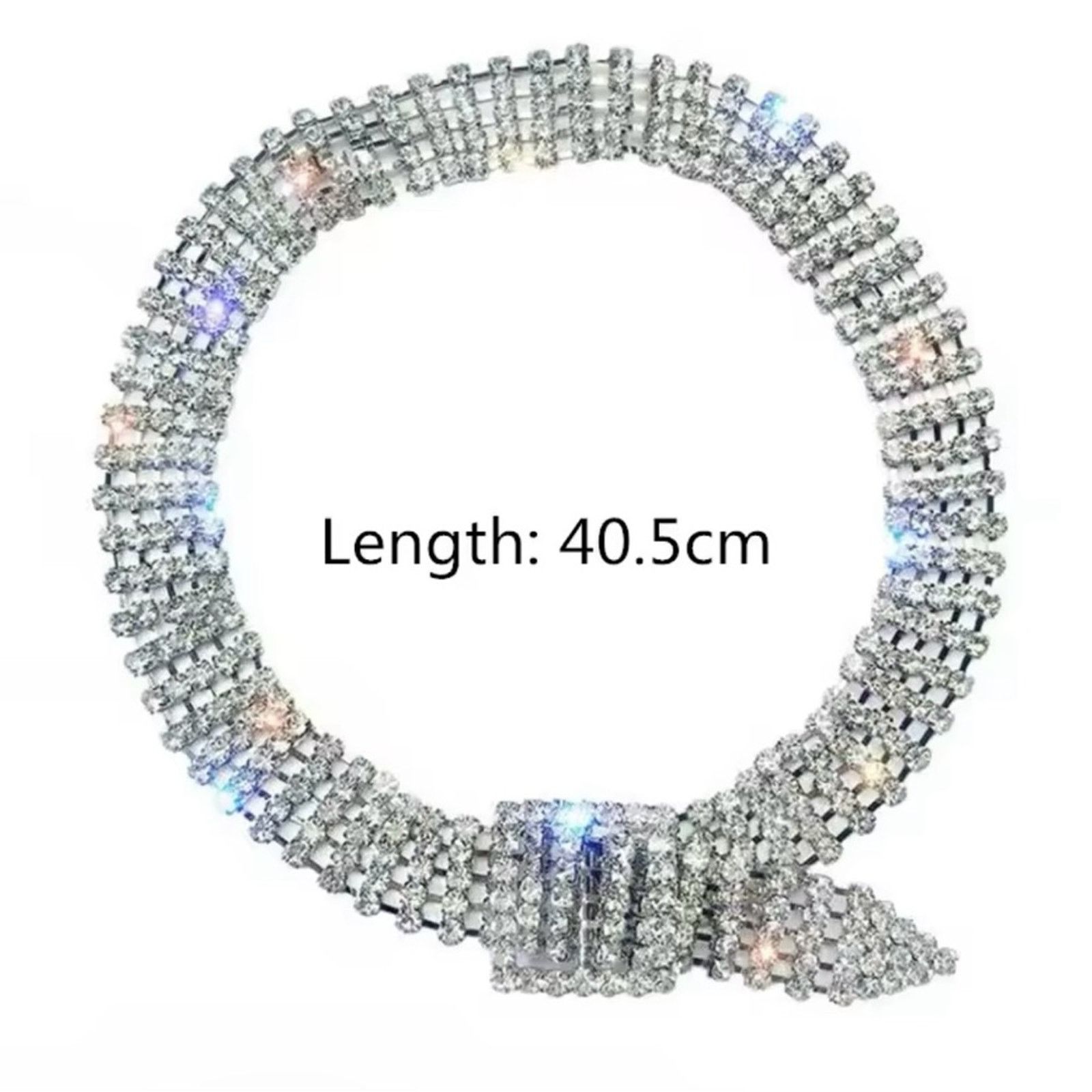 Other Full Rhinestone Choker Necklaces for Women Shiny Silver Size ONE SIZE - 4 Thumbnail