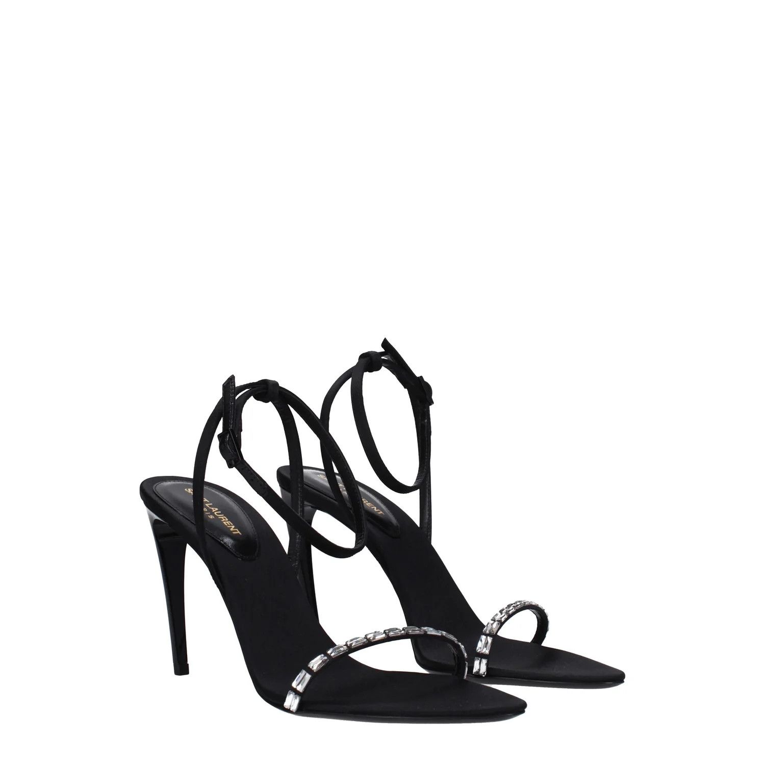 Saint Laurent Paris ob1o1e1124 Satin Sandals in Black Size US 6.5 / IT 36.5 - 2 Thumbnail