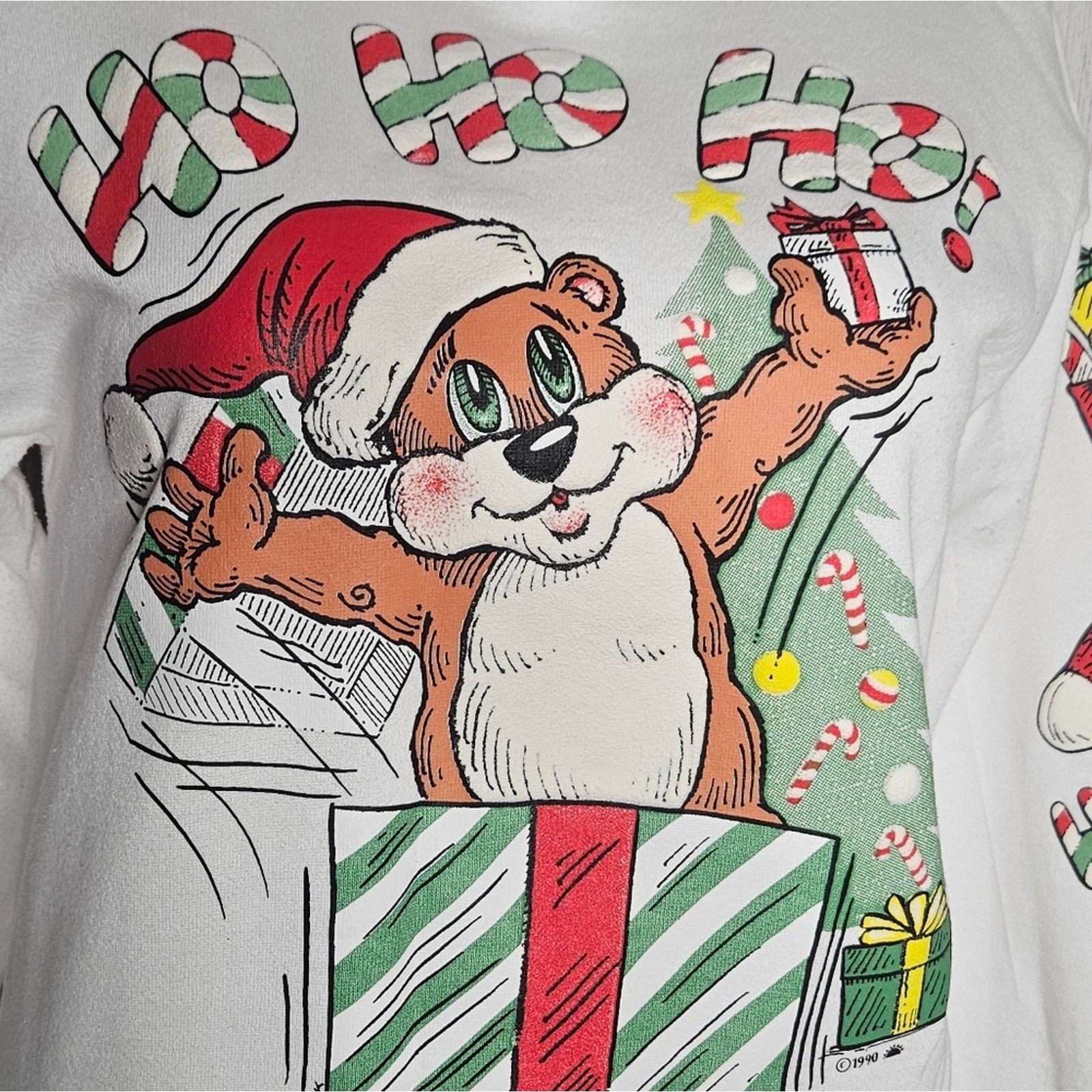 Vintage VTG 1990 Double Sided Crewneck Christmas HO HO HO Sweater, L Size US L / EU 52-54 / 3 - 2 Thumbnail