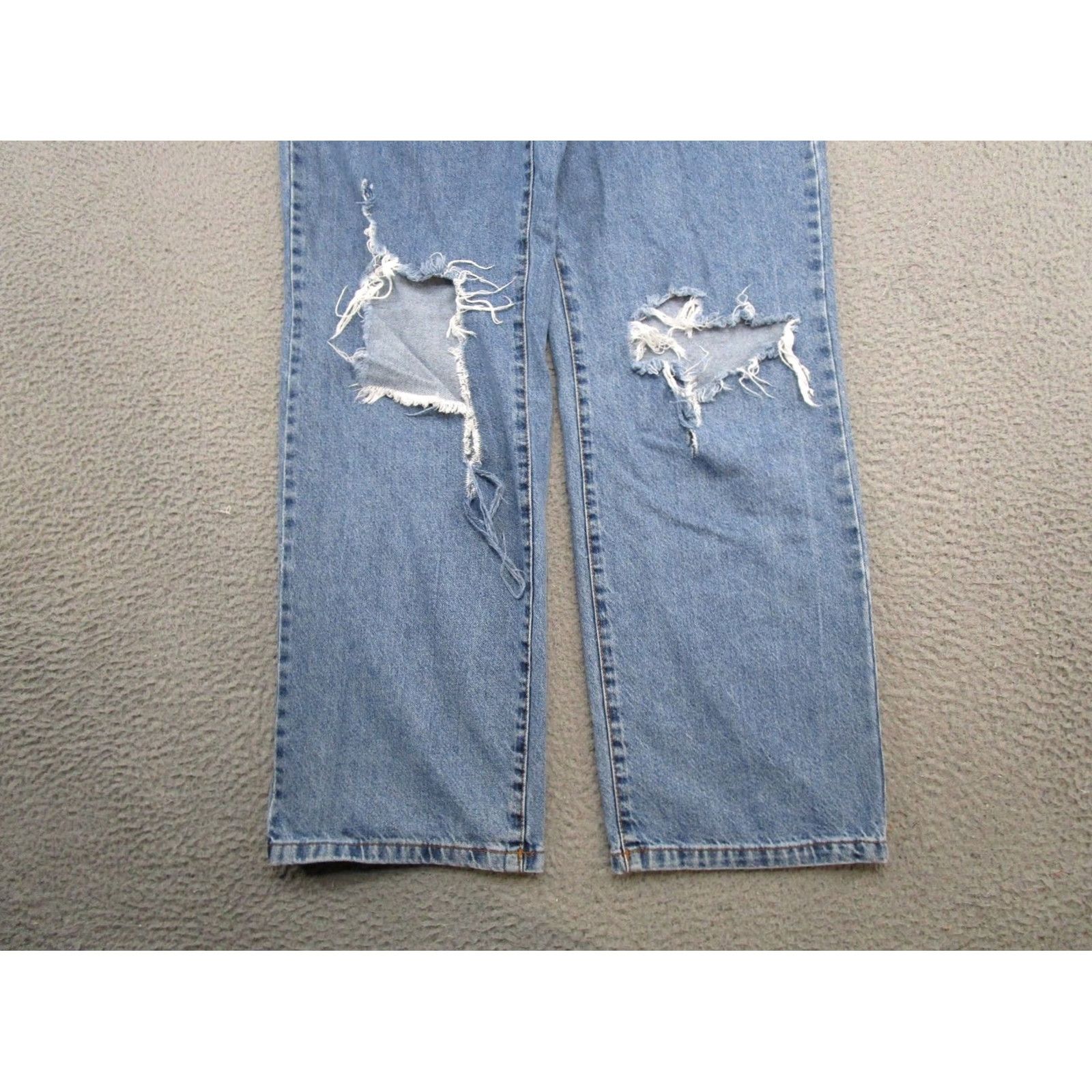 Cotton On Cotton:On Women's High-Rise Loose Straight Jeans Distressed Light Wash Size 10 Size 32" / US 10 / IT 46 - 2 Thumbnail